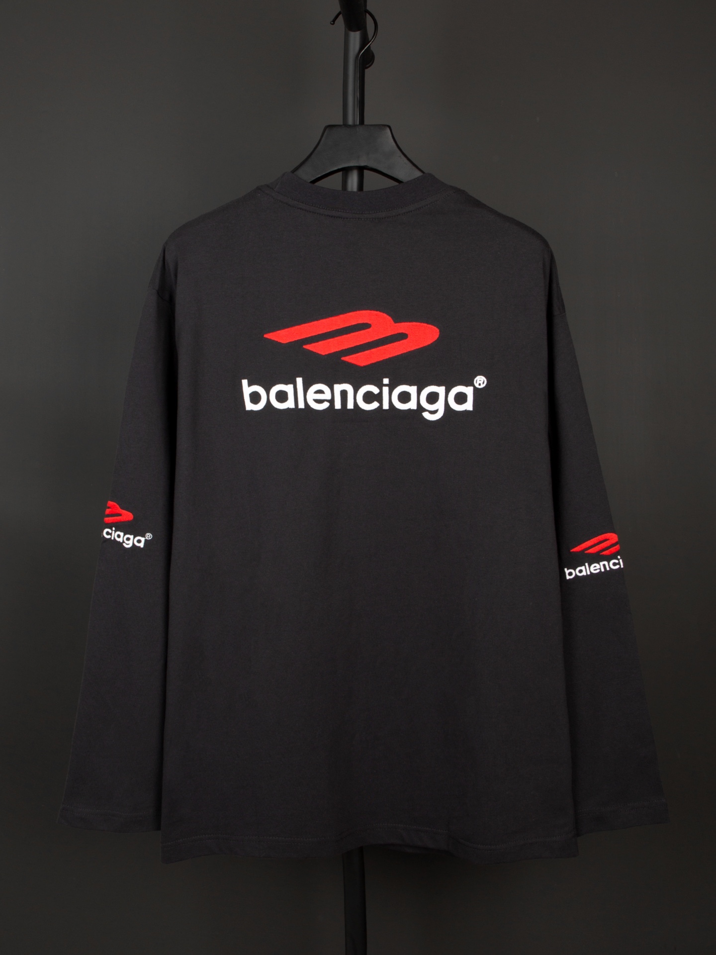 1:1 version New Arrival long sleeved 3M embroidery logo T shirt