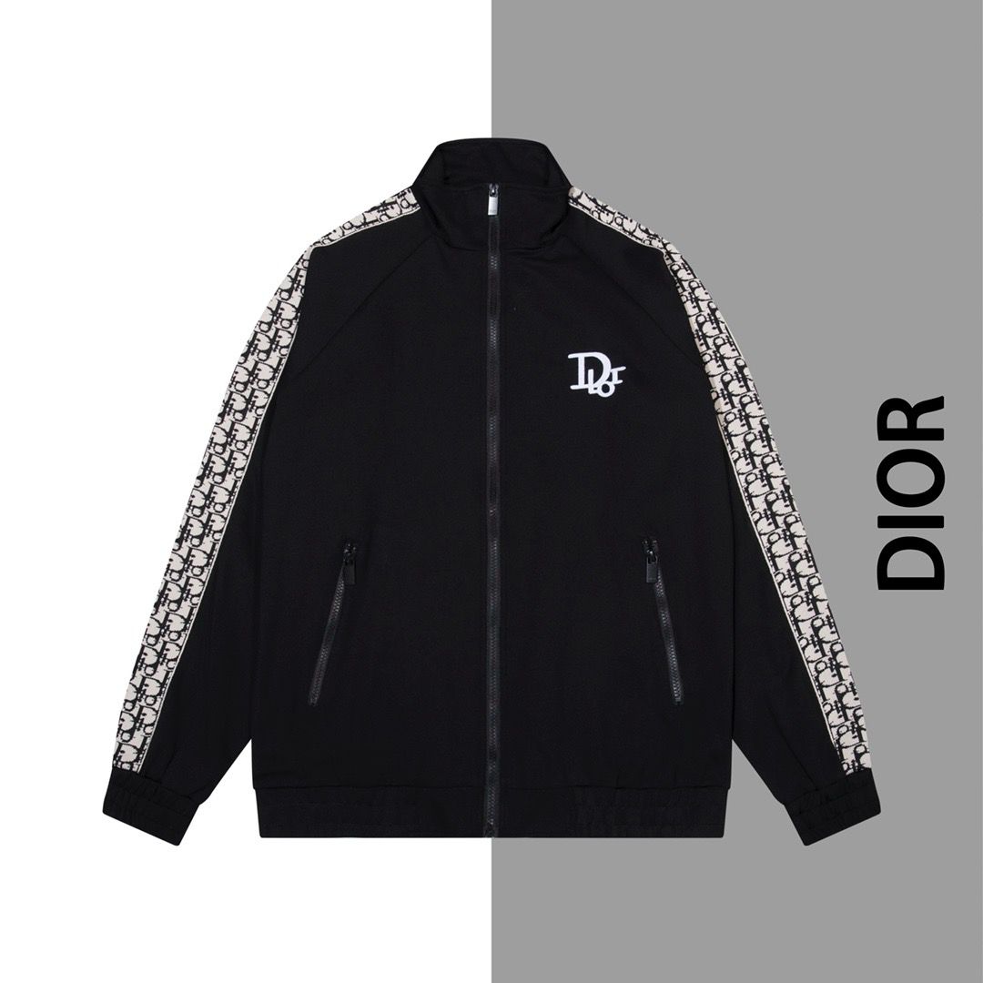 1:1 version new woven small logo embroidery zipper jacket