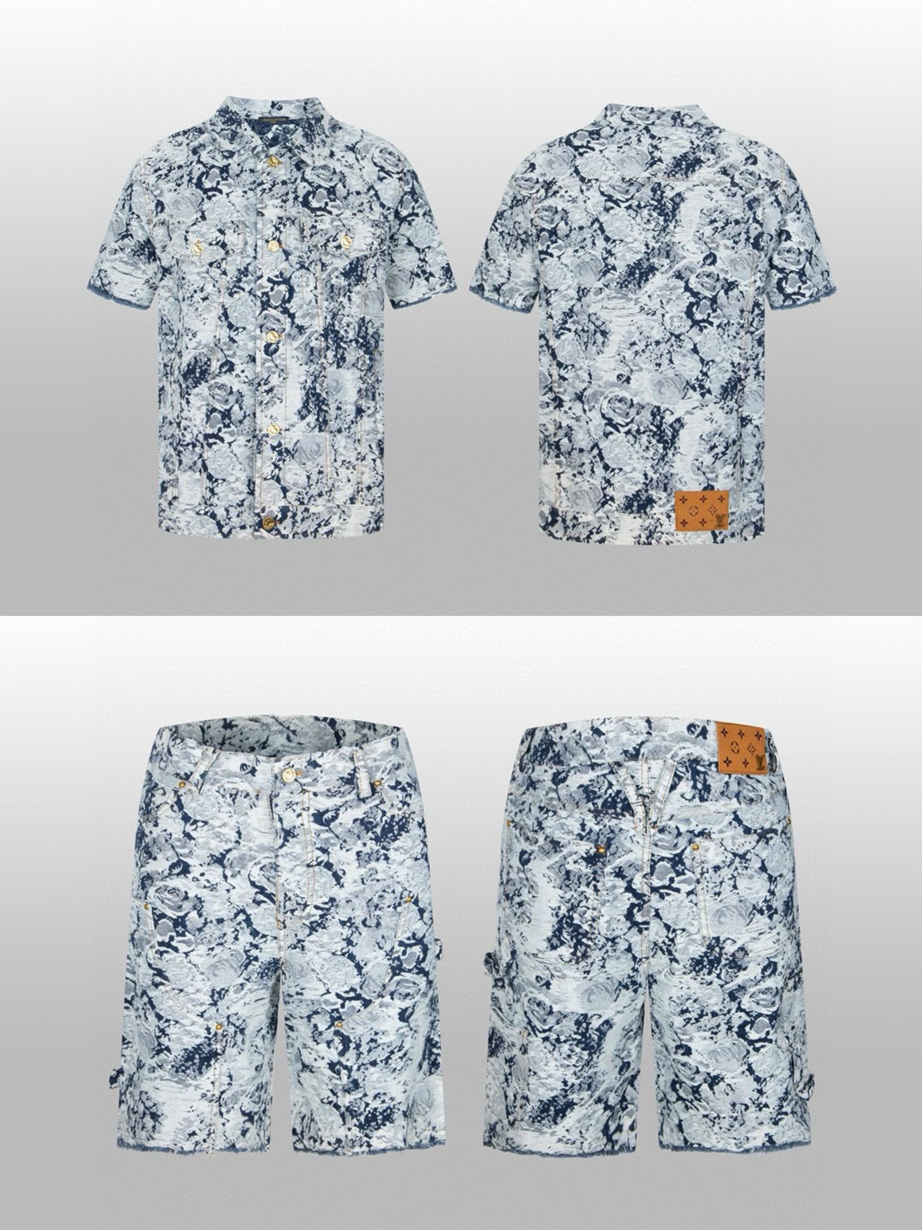 1:1 Top version new heavy embroidery shirt short set tracksuit