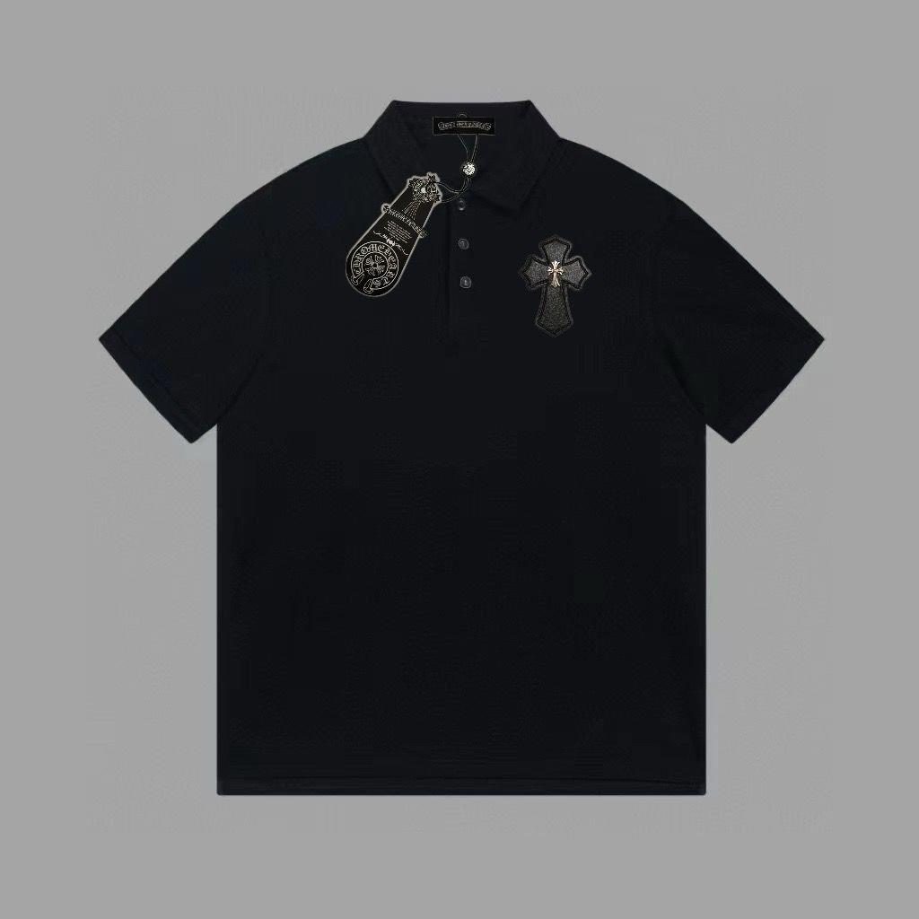 1:1 Version new leather logo cross polo tshirt