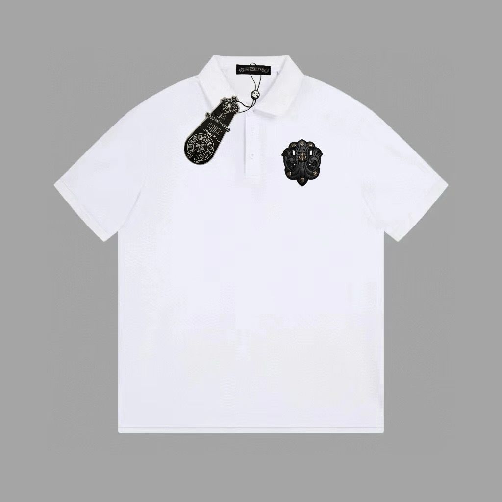 1:1 Version new arrival metal cross logo polo tshirt