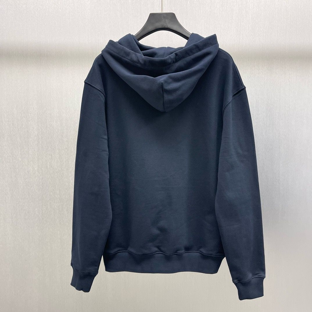 1:1 Version navy hand written logo embroidery hoodie