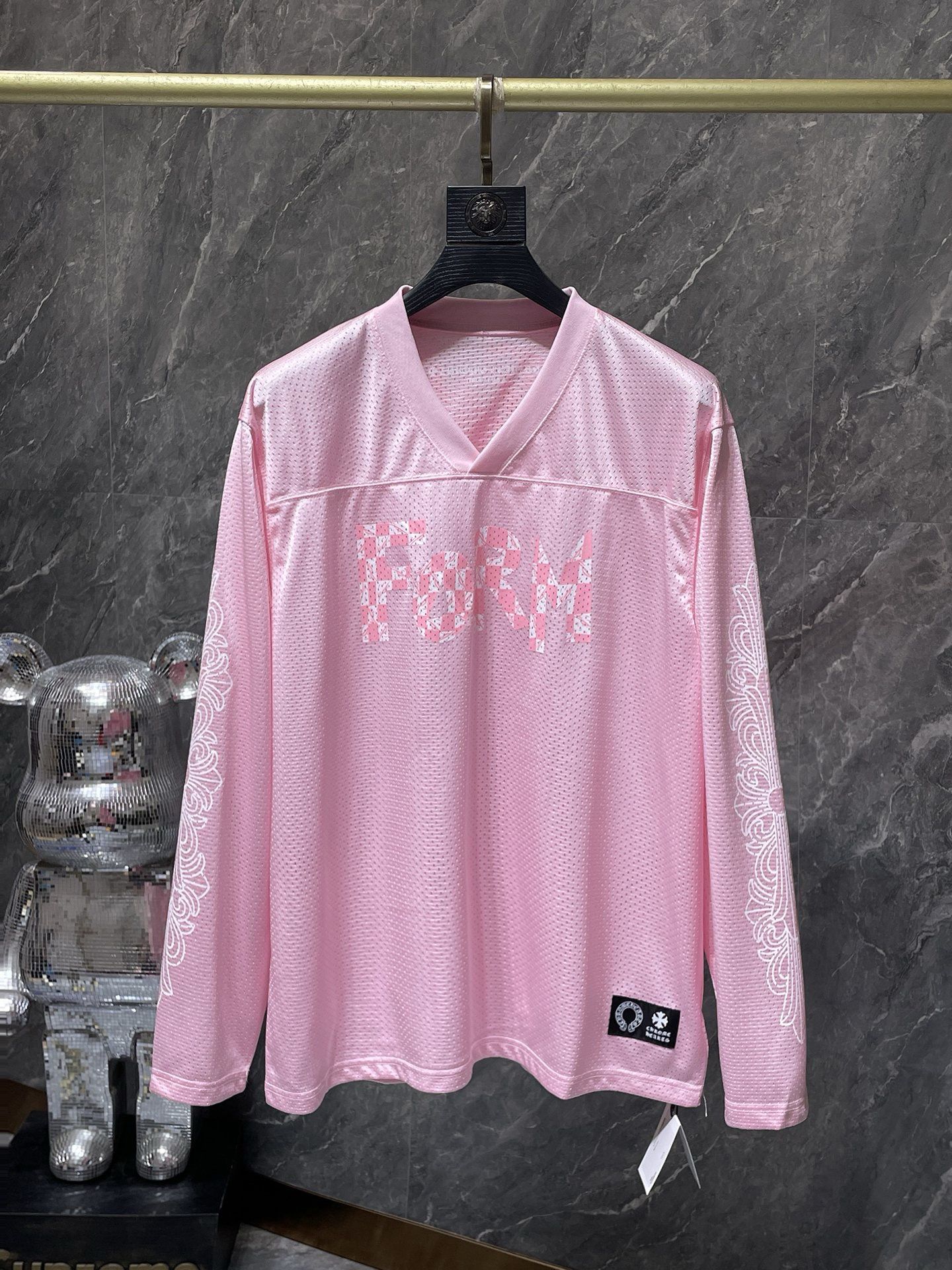 1:1 Version new pink double mesh long sleeve jersey