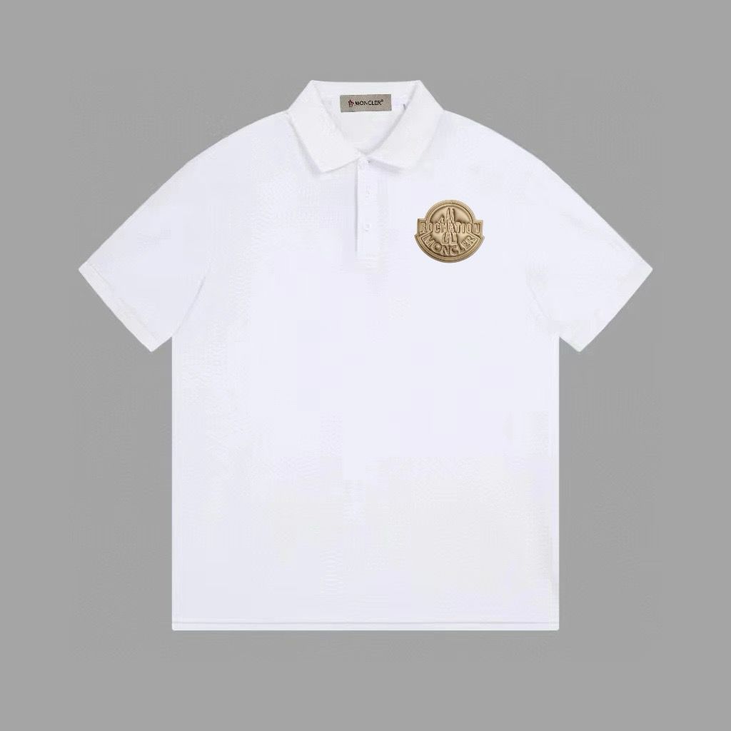 1:1 Version golden metal logo polo tshirt