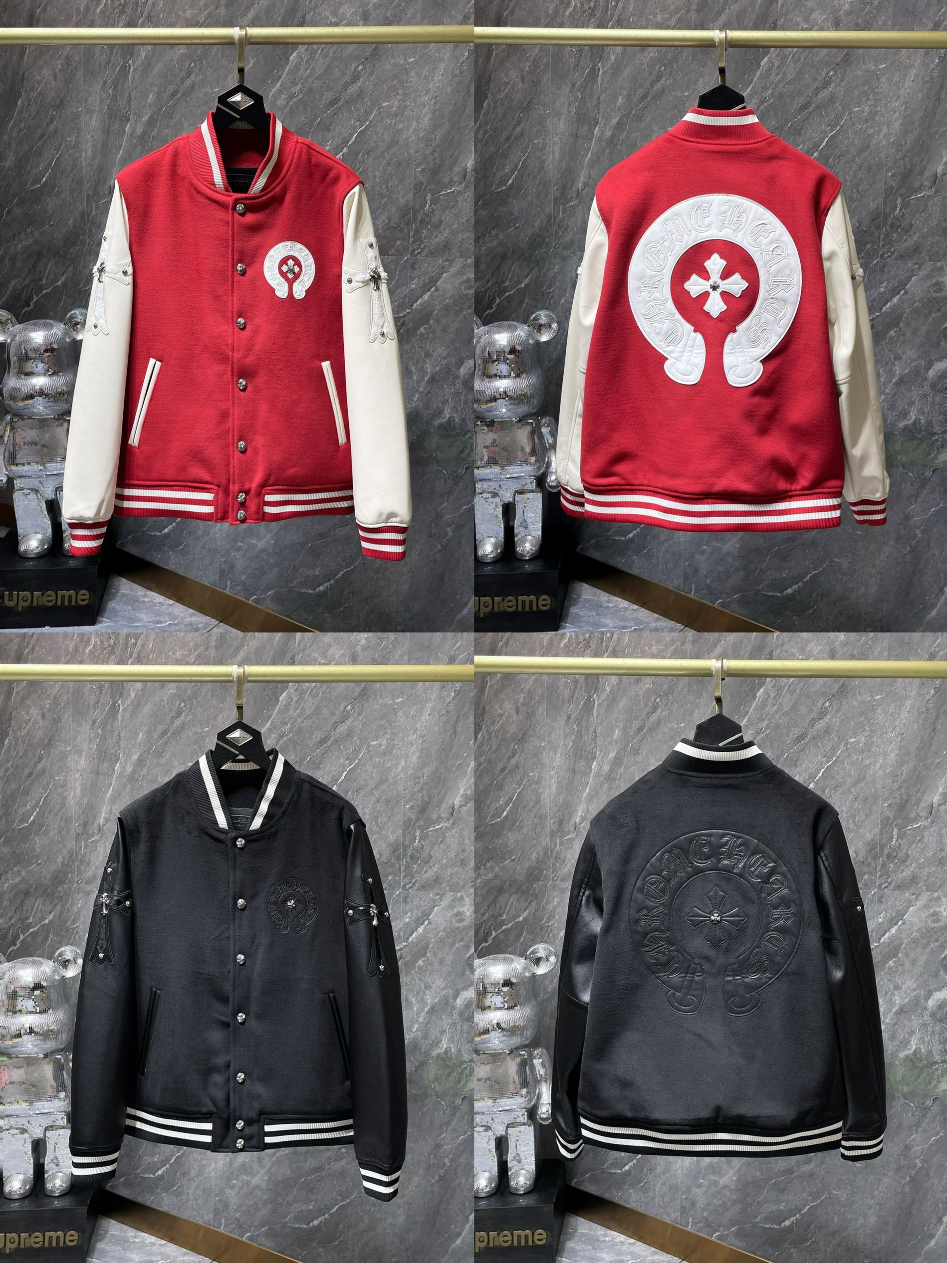 1:1 Version cross splicing baseball jacket