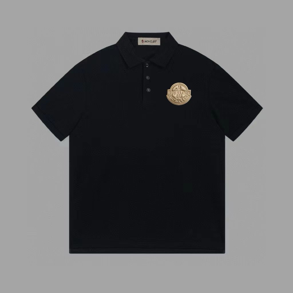 1:1 Version golden metal logo polo tshirt