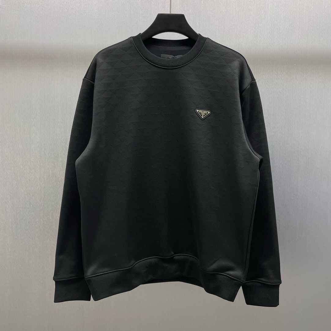 1:1 Version new black with metal logo oversize crewneck