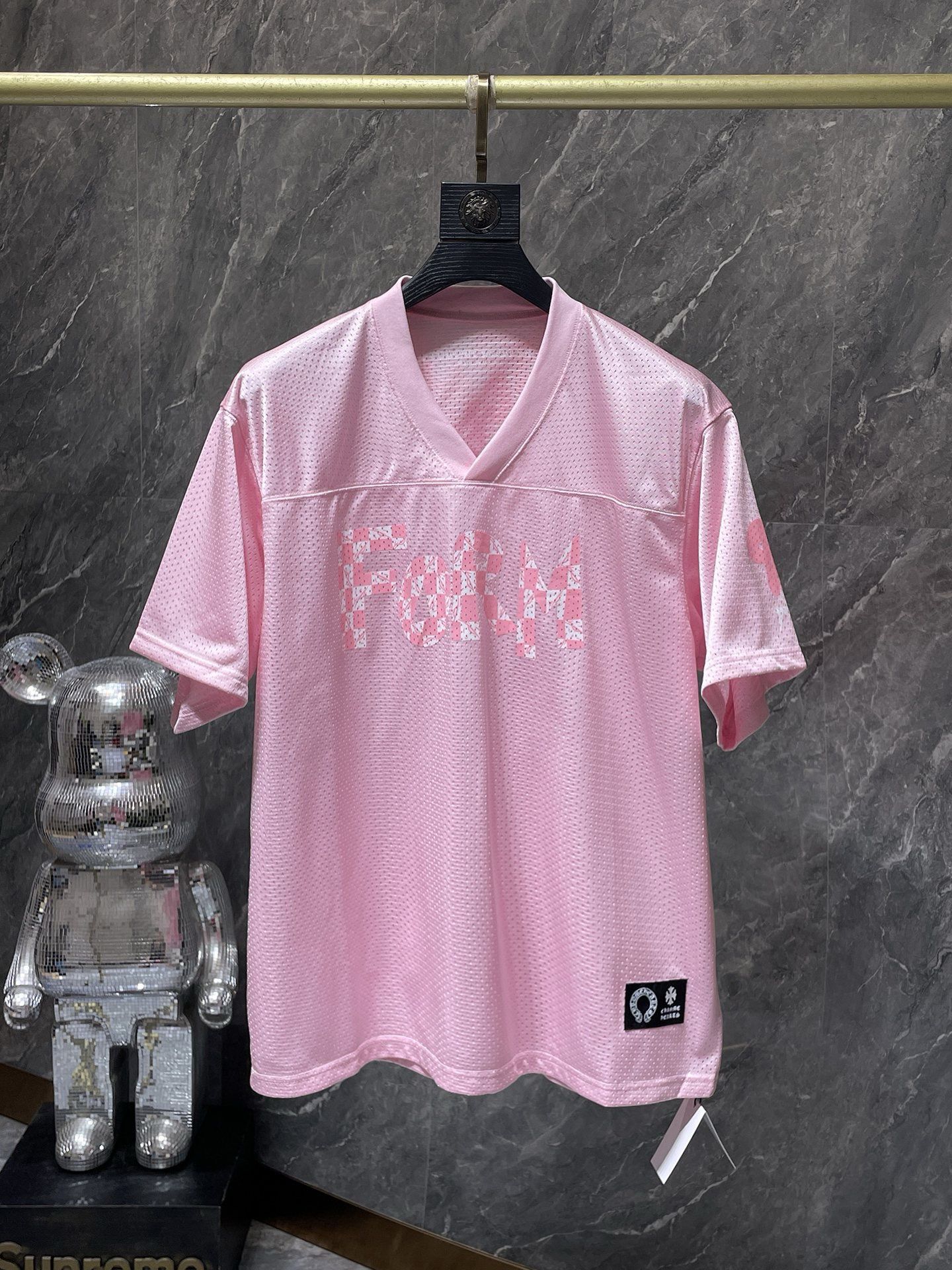 1:1 Version new pink double mesh jersey short set tracksuit