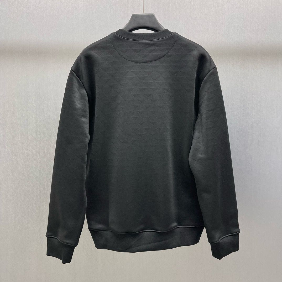 1:1 Version new black with metal logo oversize crewneck
