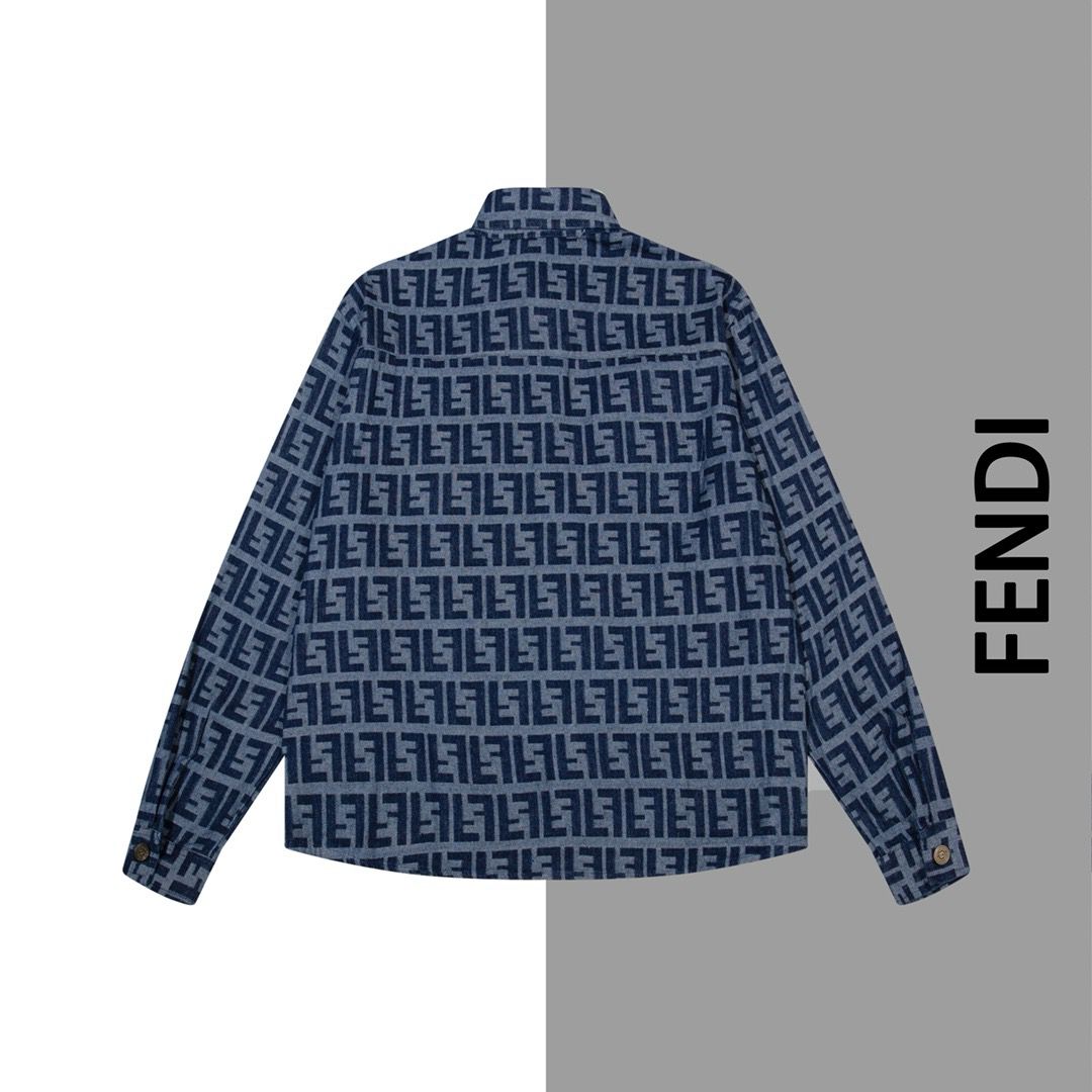 1:1 Version new arrival full logo print denim jacket