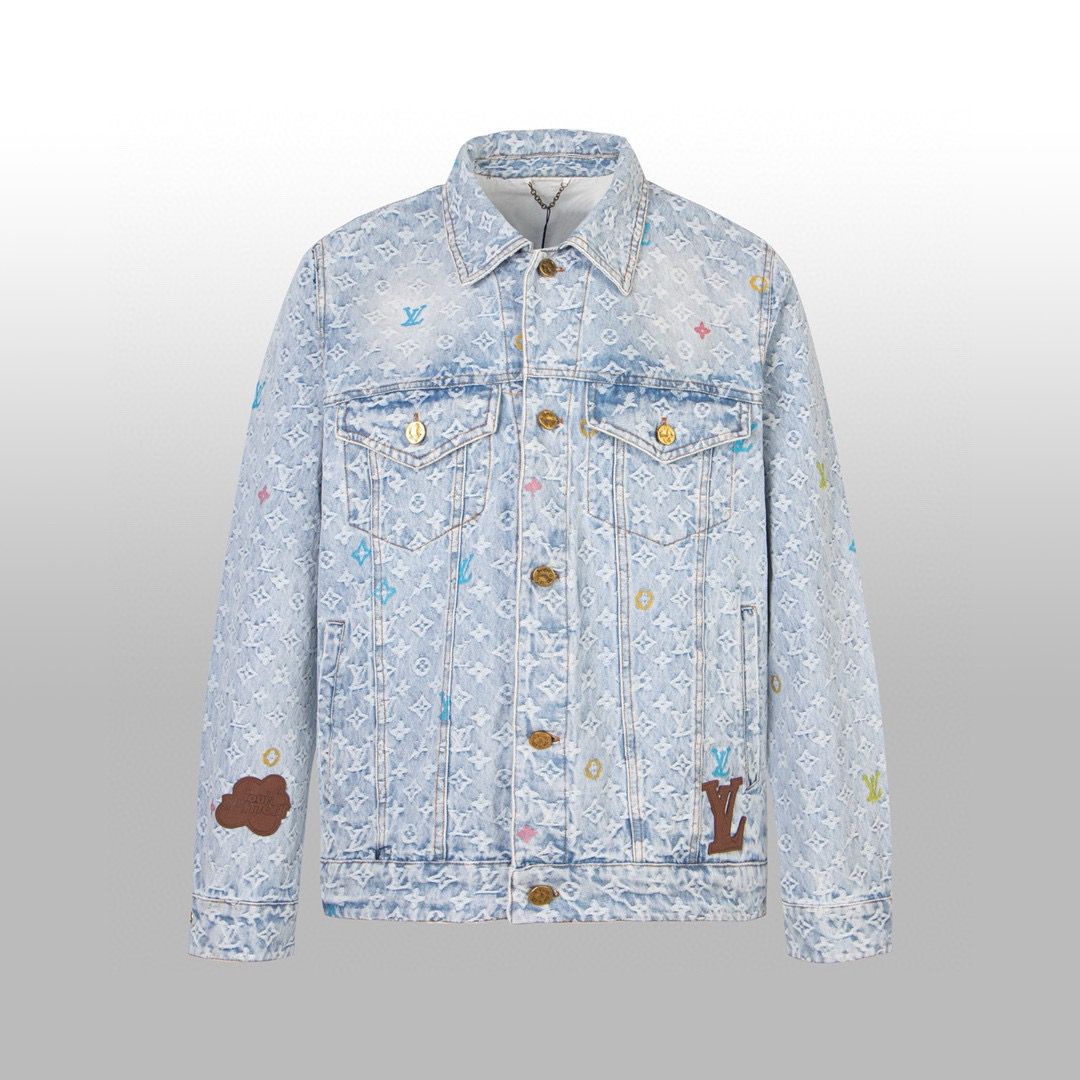 1:1 Top version new arrival jacquard denim jacket jeans tracksuit