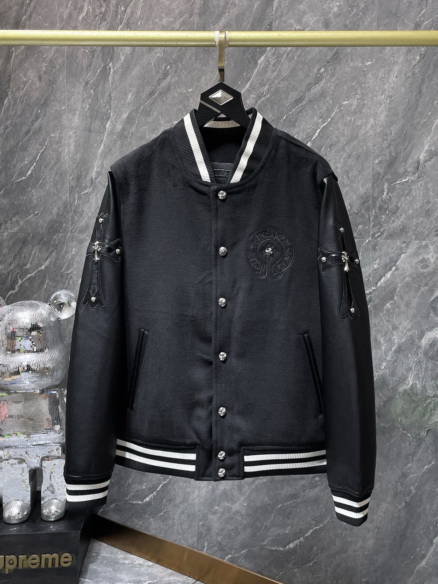 1:1 Version cross splicing baseball jacket