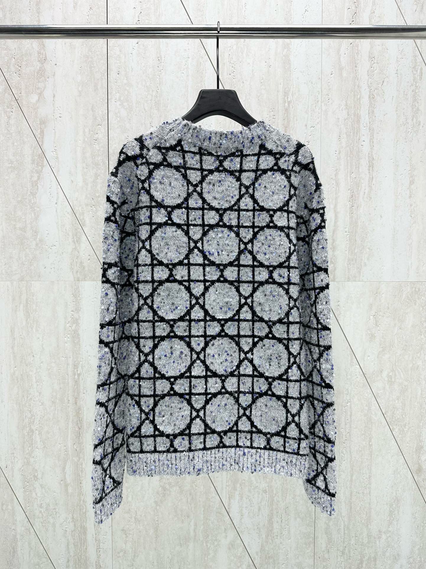 1:1 Top quality diamond jacquard woven crewneck sweater