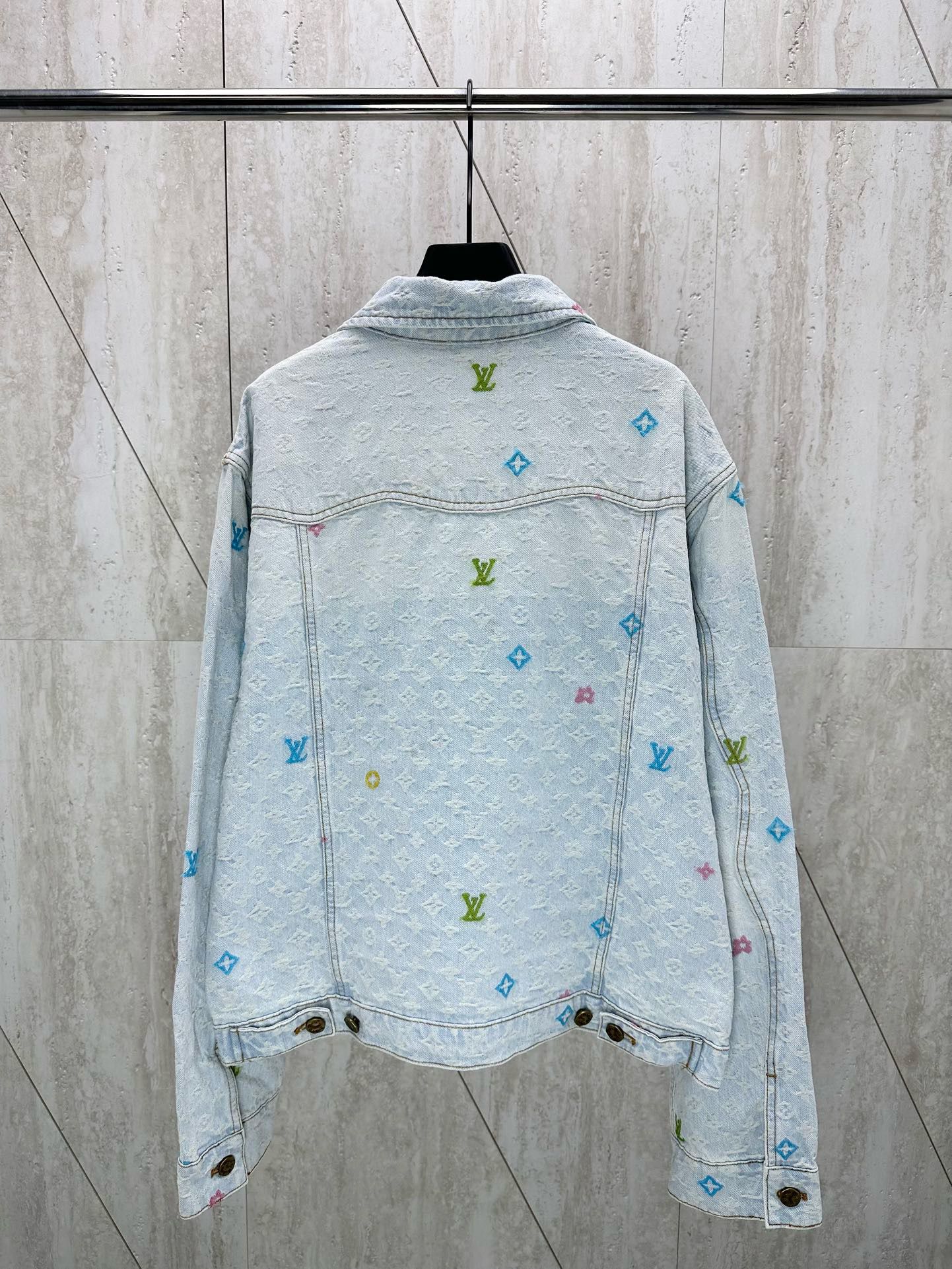 1:1 Top quality candy embroidered denim jacket