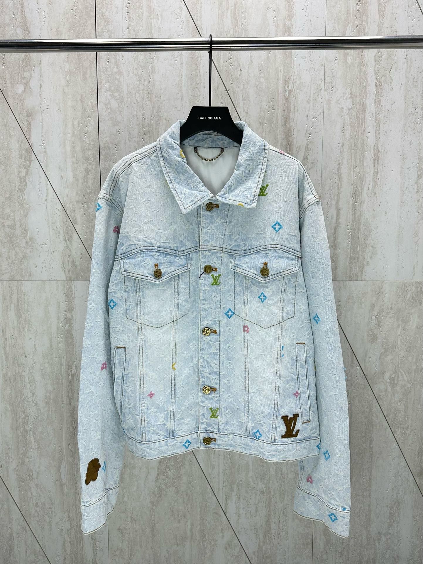 1:1 Top quality candy embroidered denim jacket