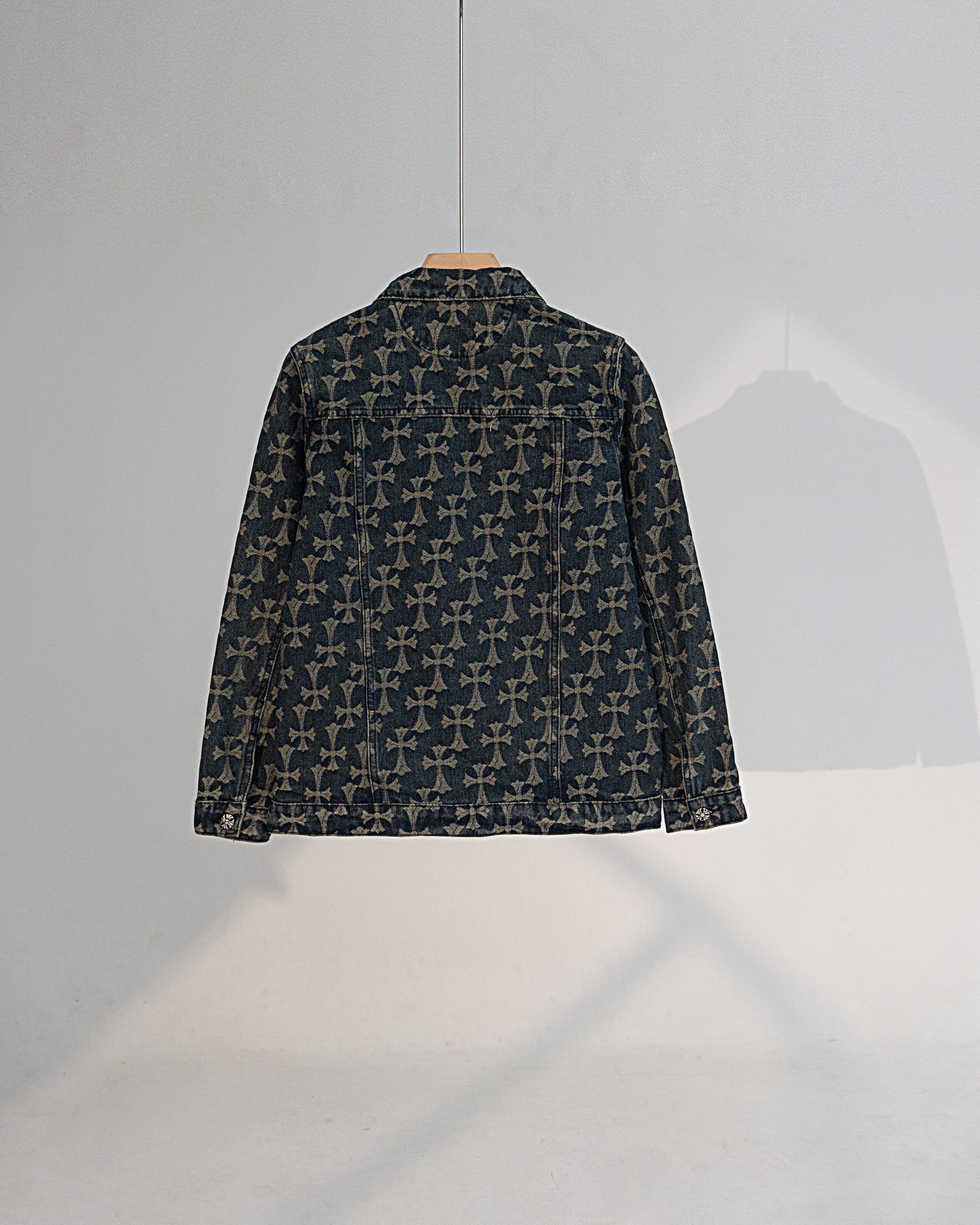 1:1 version new arrival full logo jacquard denim jacket