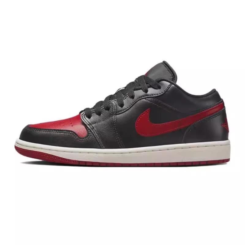 1:1 version aj1 black red low top retro shoes