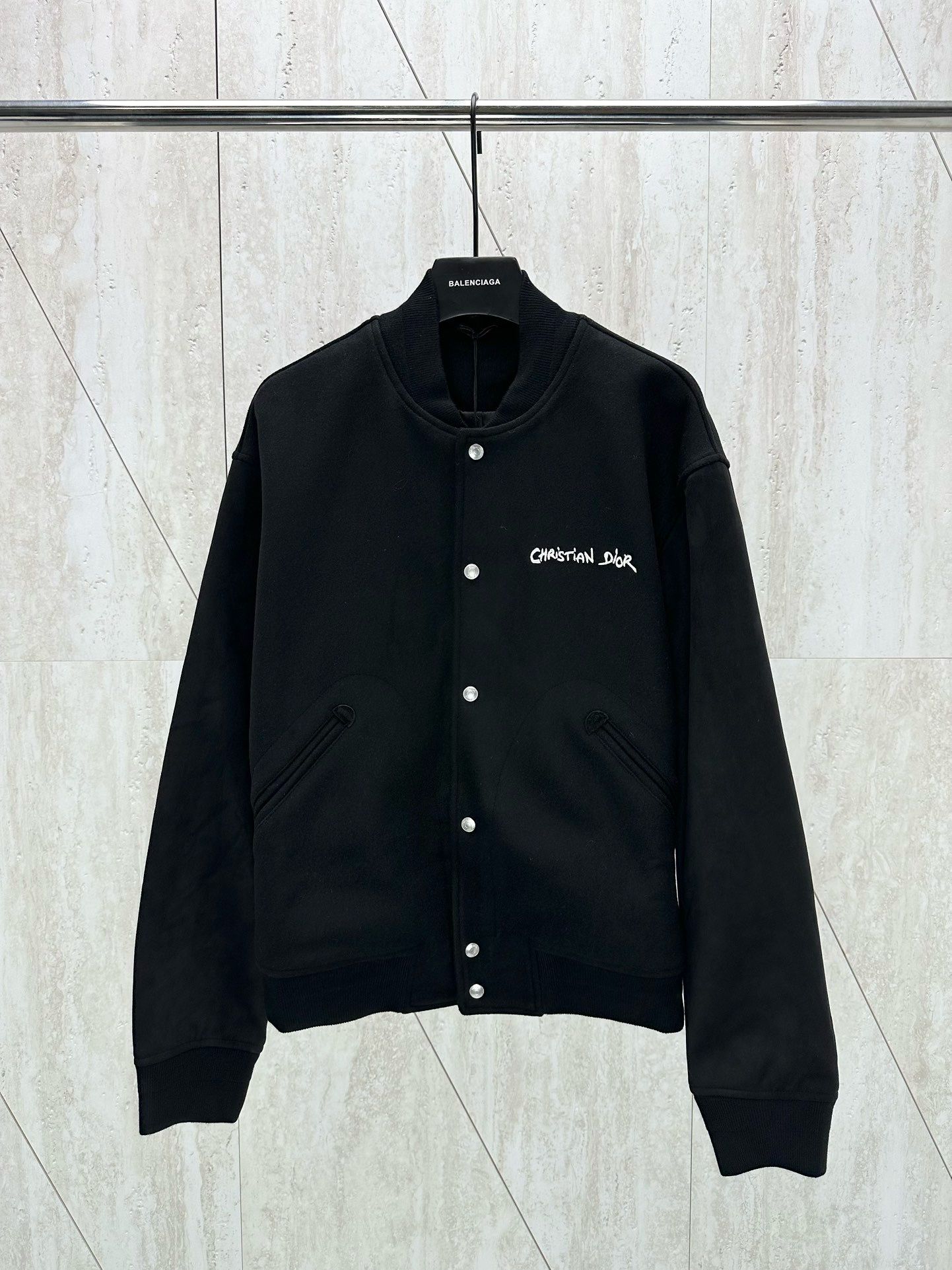 1:1 top quality suede wool double embroidery baseball jacket