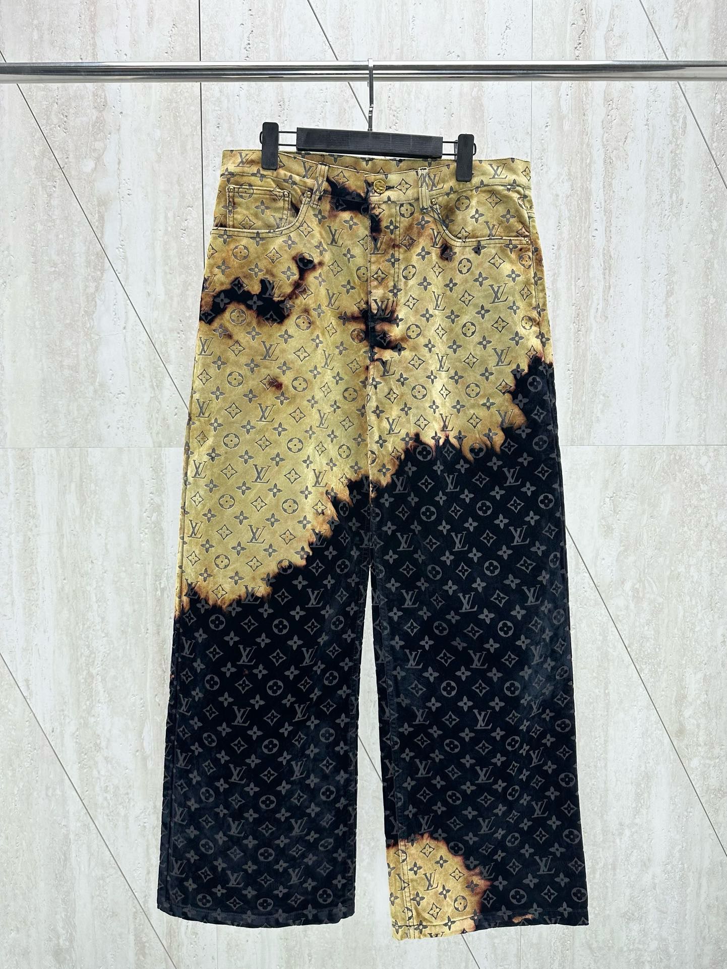 1:1 Top version explosive fire cloud fattened burnt jeans