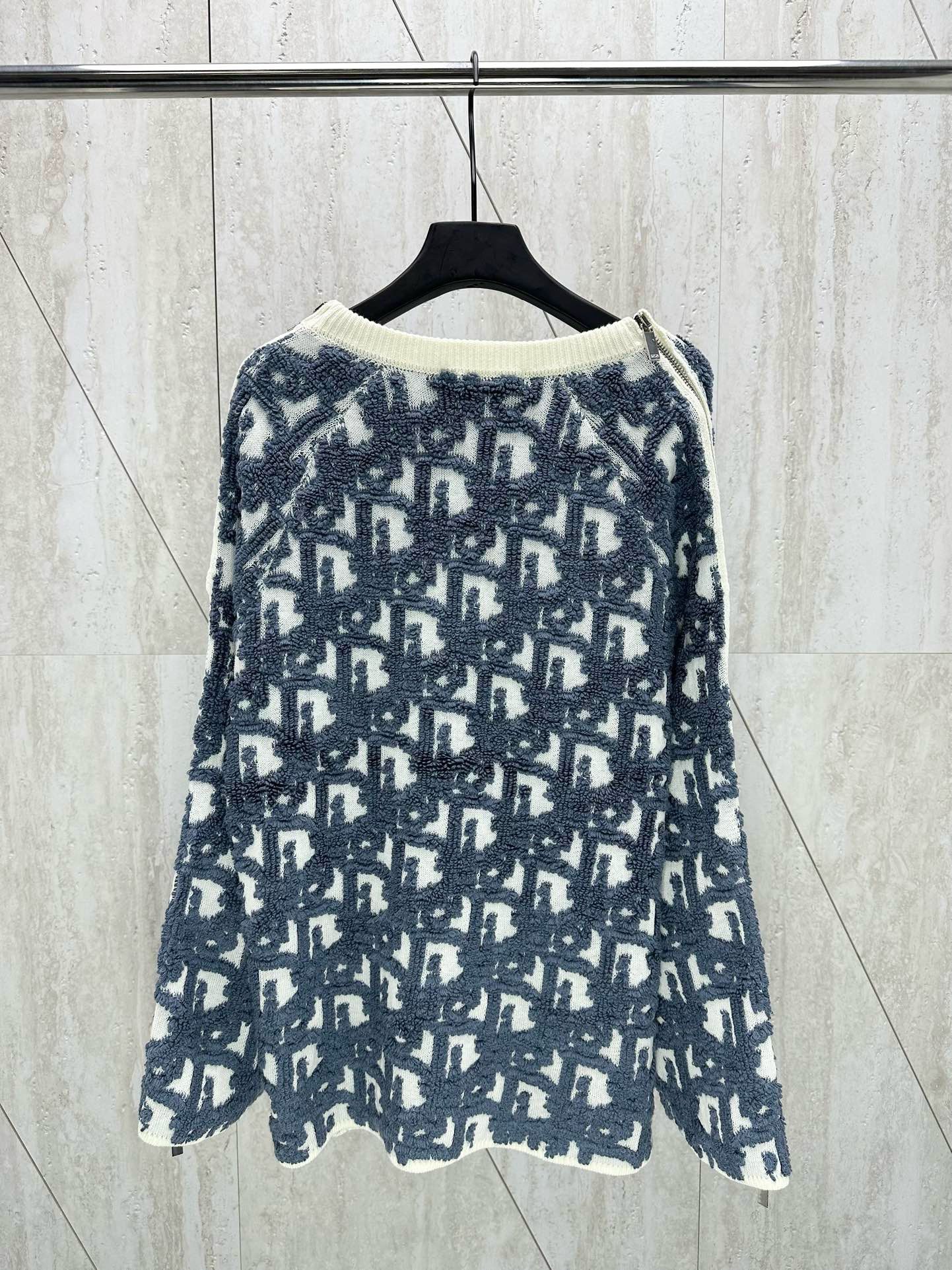1：1 Top version new towel embroidered zipper jacquard sweater