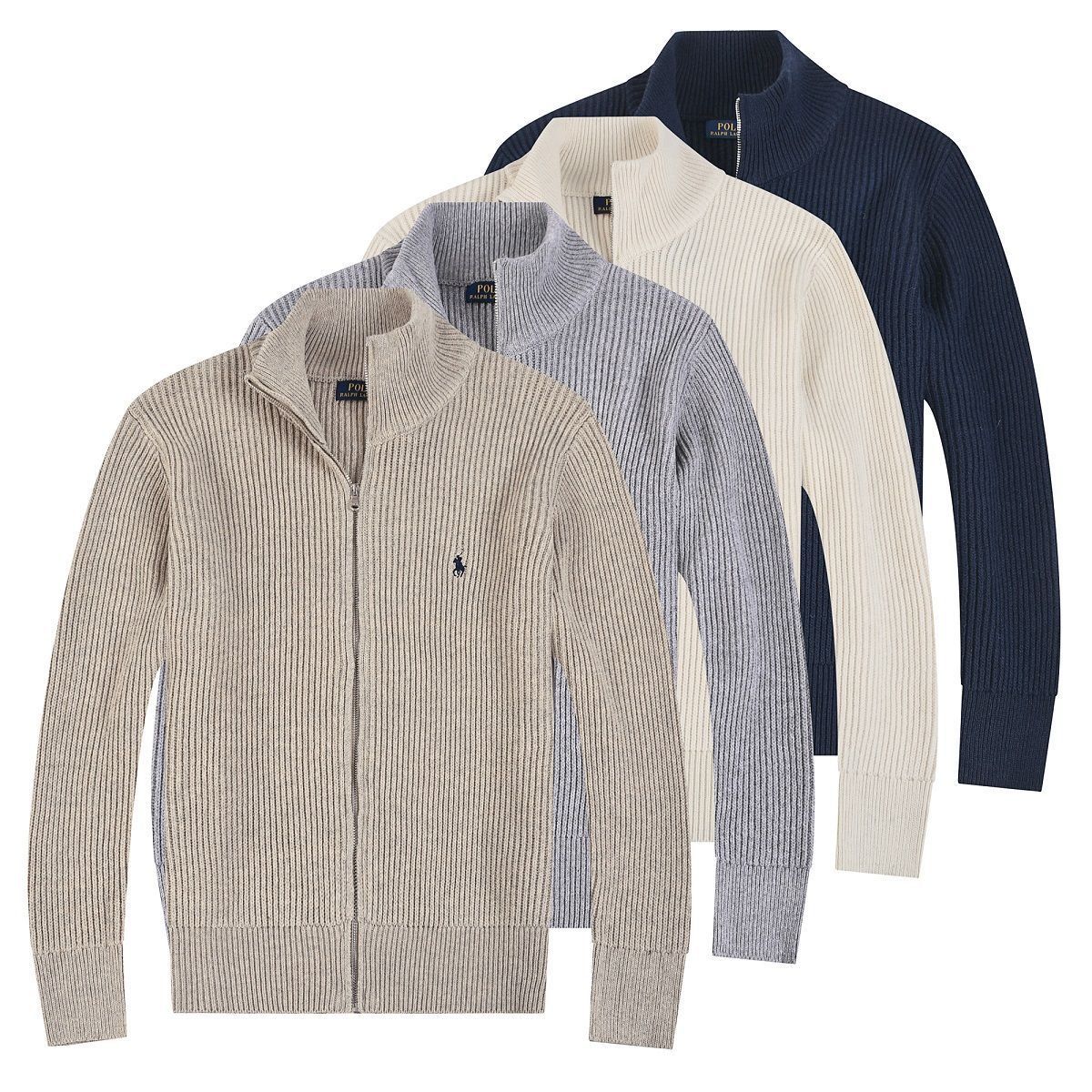 1:1 quality standing collar embroidery zipper sweater jacket