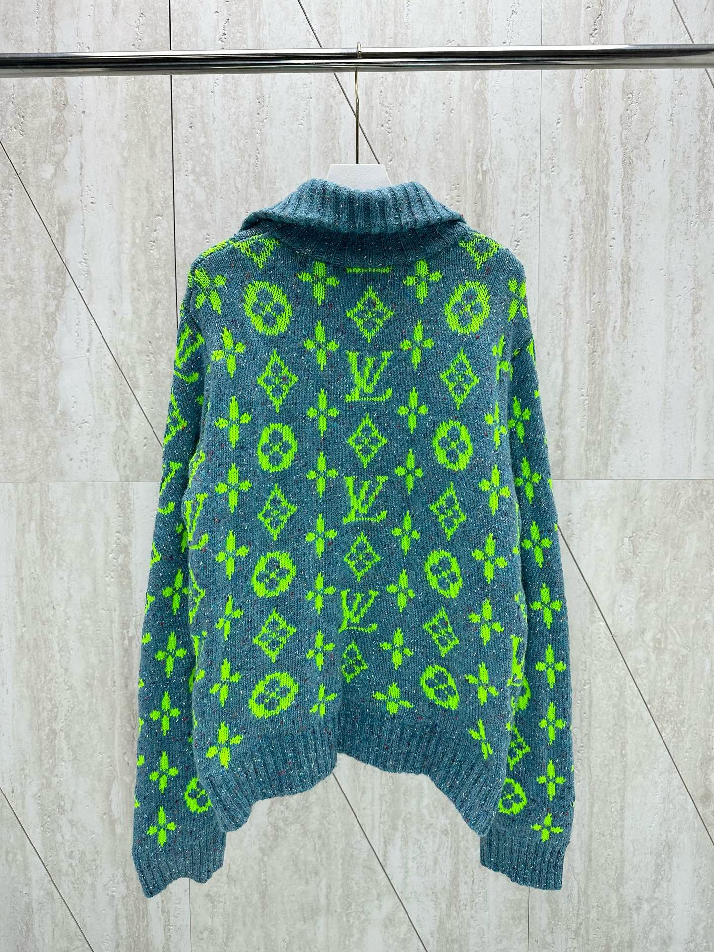 1:1 Top version 2024 new yarn jacquard cardigan knit sweater jacket