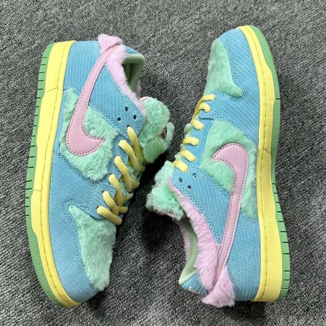 New arrival blue green pink fleece shoes