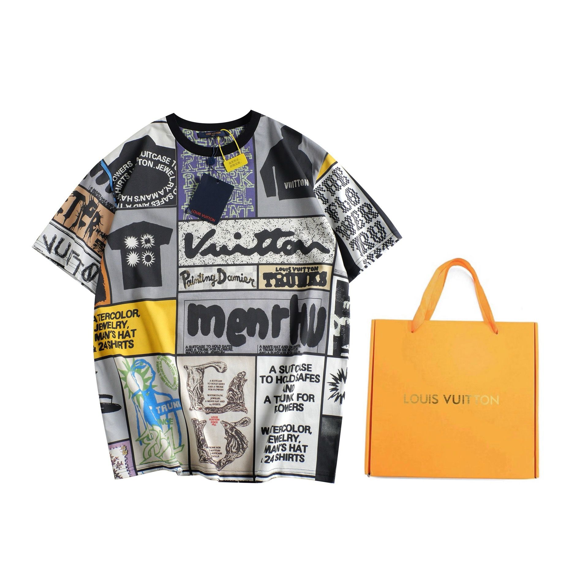 1:1 version new chequered logo print tshirt