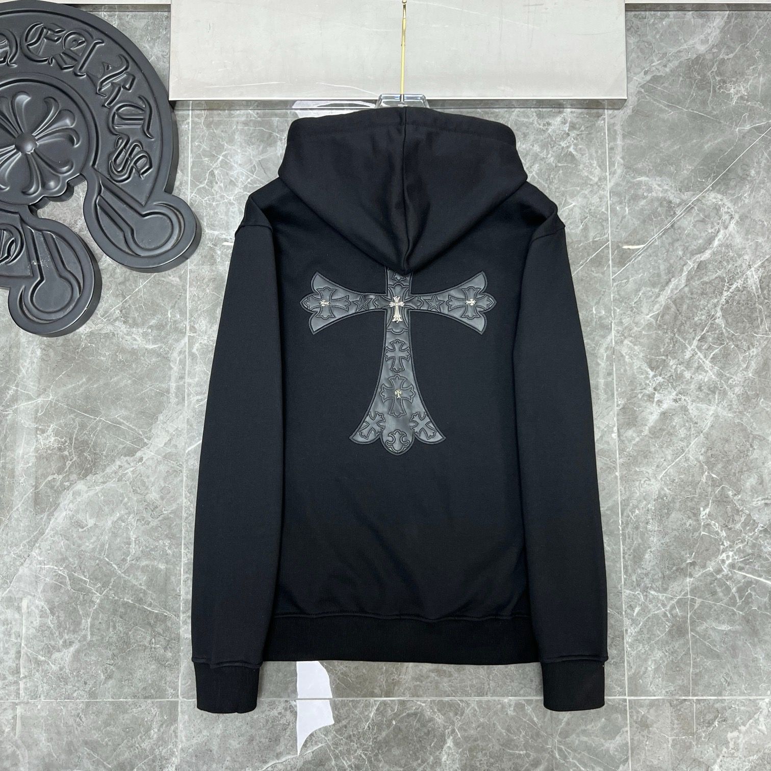 New arrival black white zipper hoodie