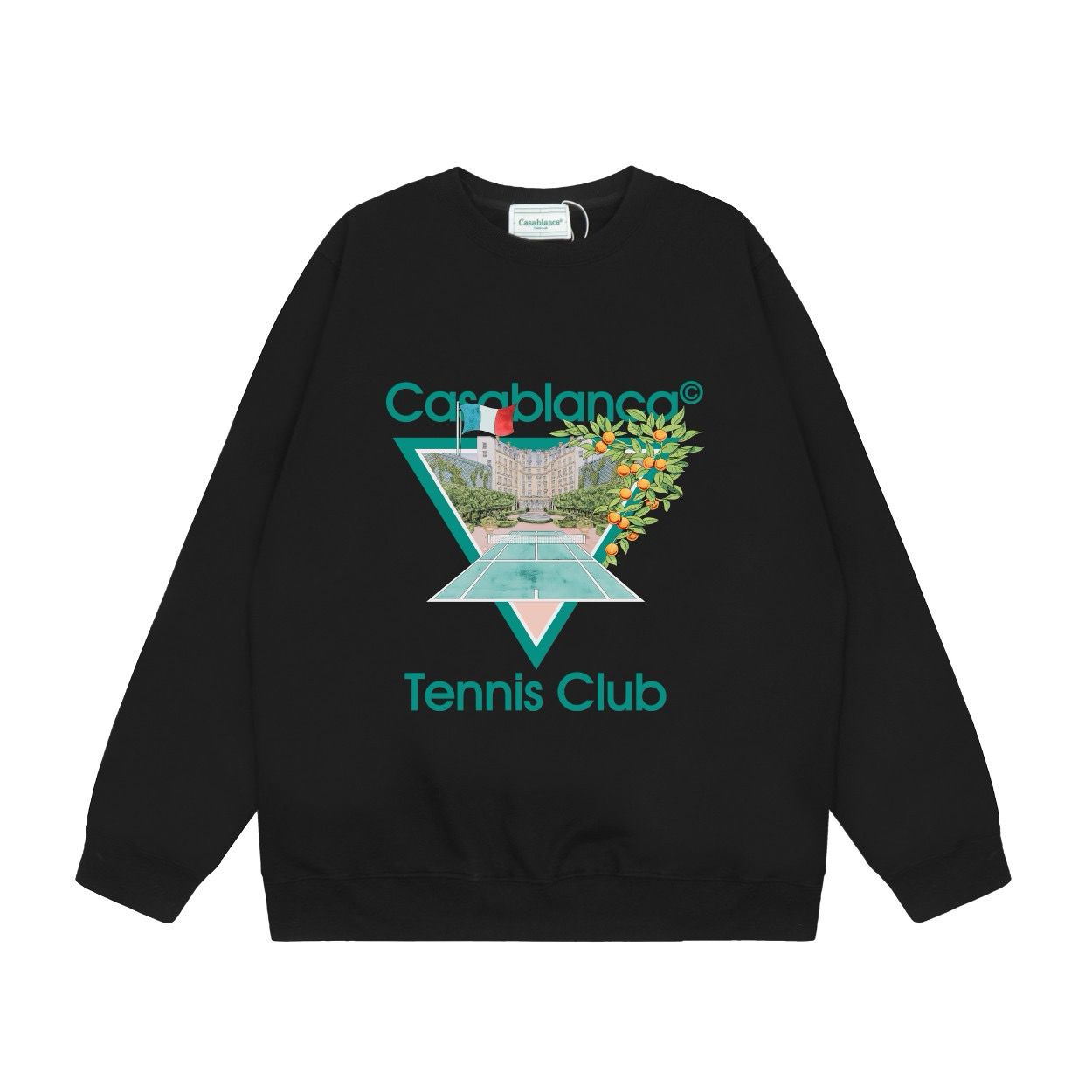 New arrival dark green pinting crewneck