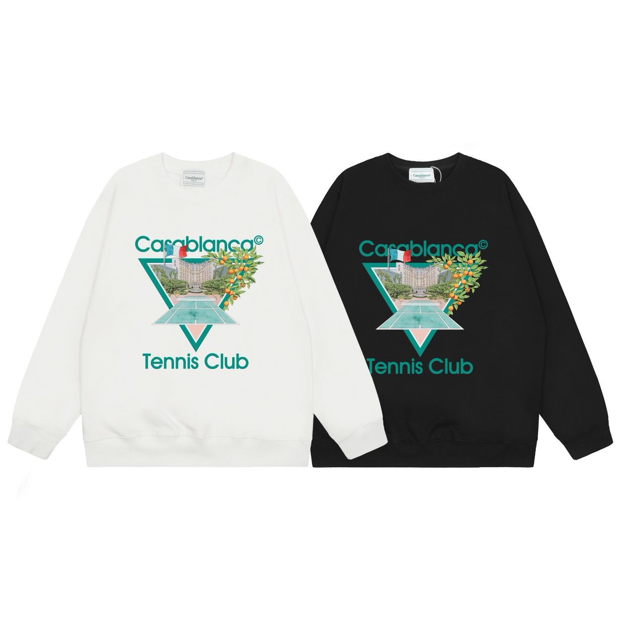 New arrival dark green pinting crewneck