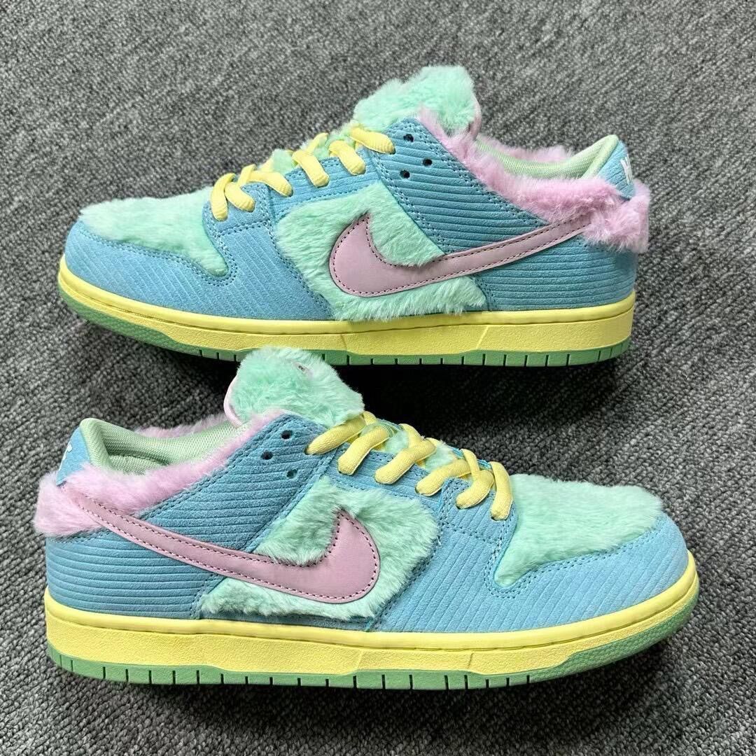 New arrival blue green pink fleece shoes