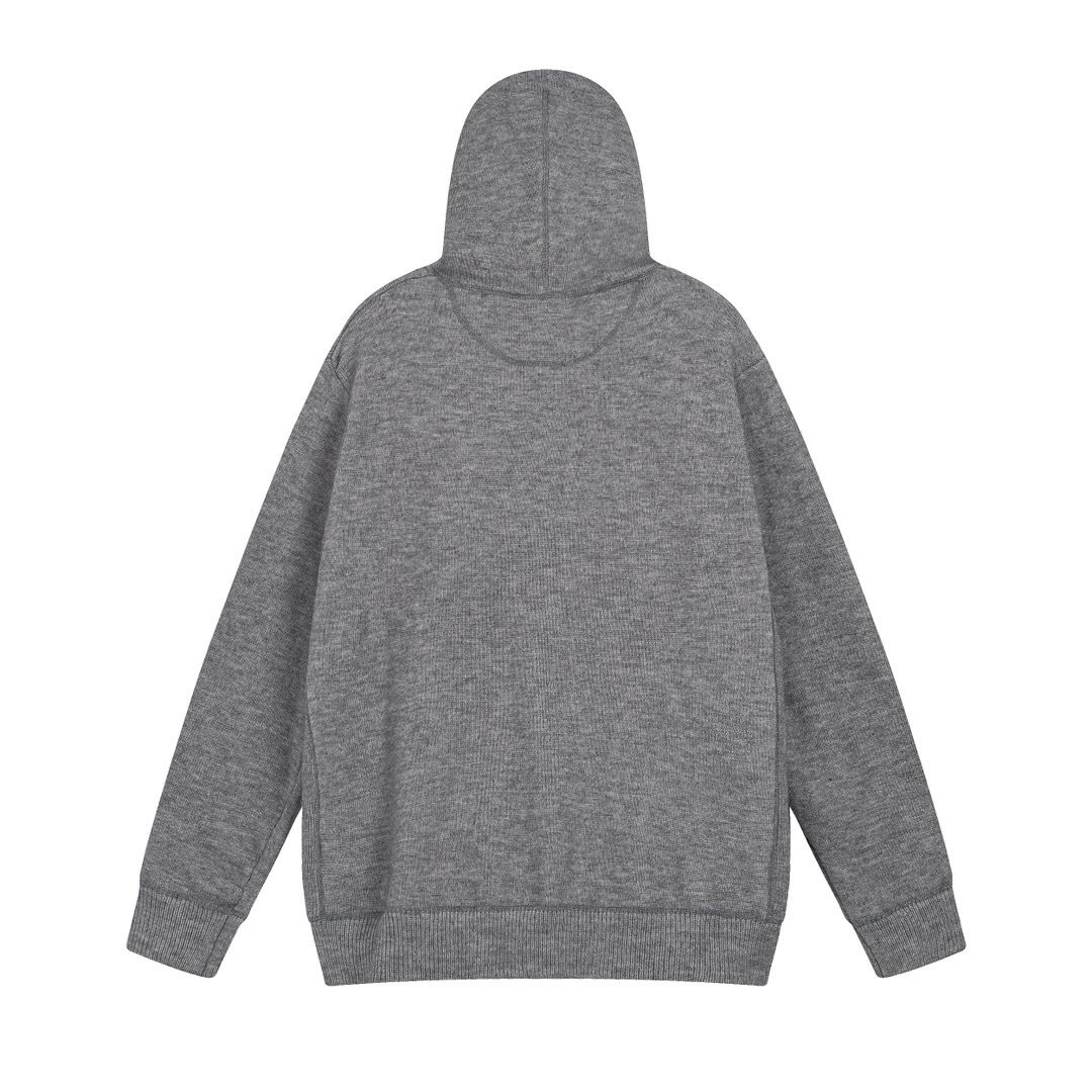 1:1 Version new arrival grey color knit sweater hoodie