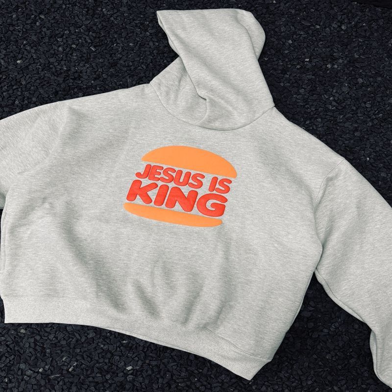 New arrival saint grey with orange oversize hoodie