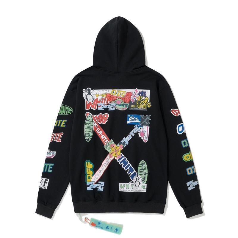 Off letters graffiti arrow pattern new hoodie