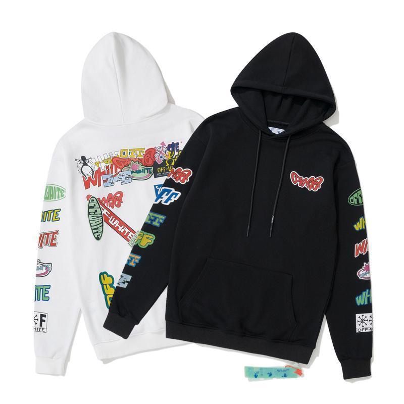 Off letters graffiti arrow pattern new hoodie