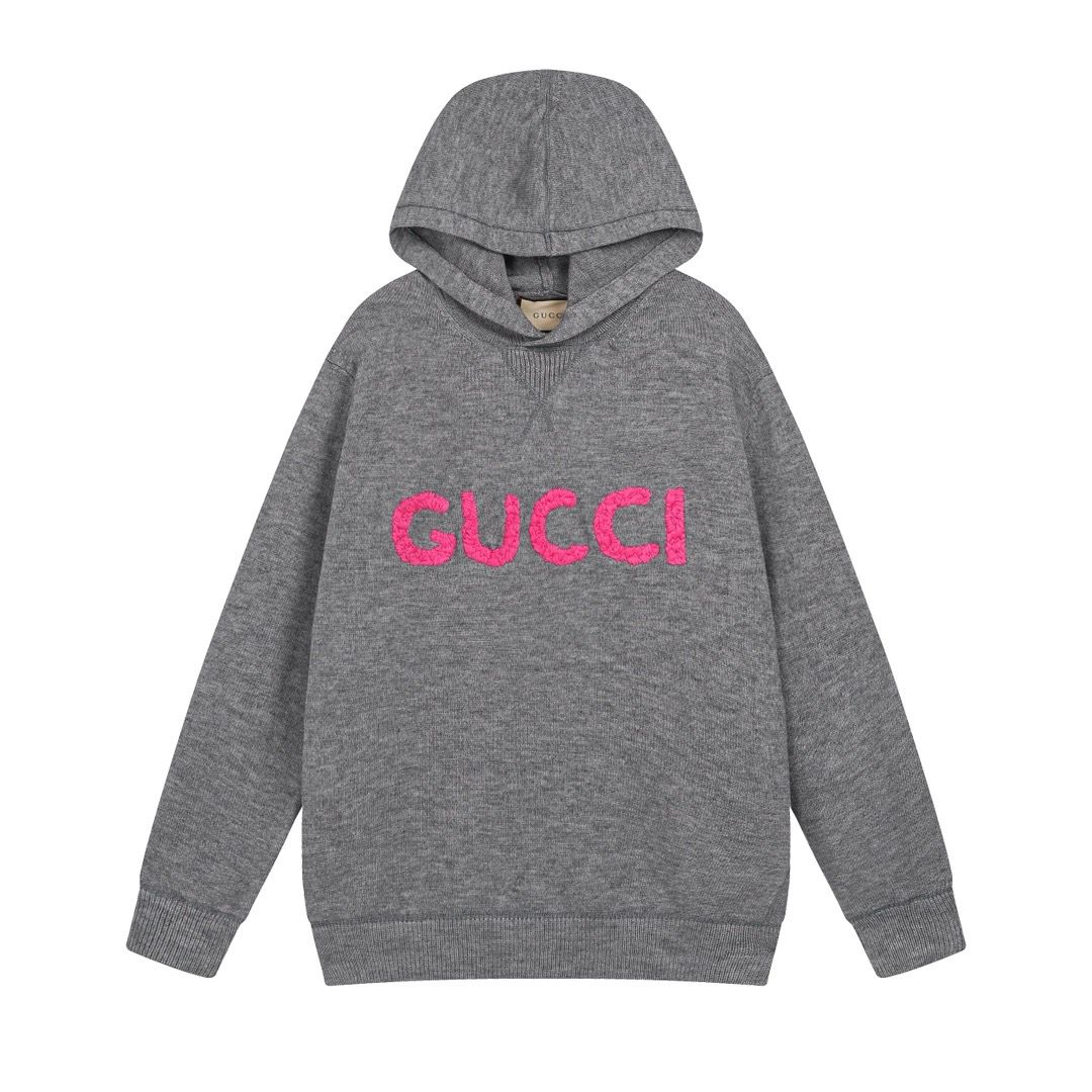 1:1 Version new arrival grey color knit sweater hoodie