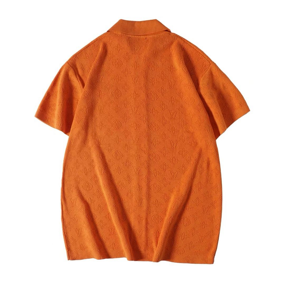 1:1 version new orange jacquared button t shirt