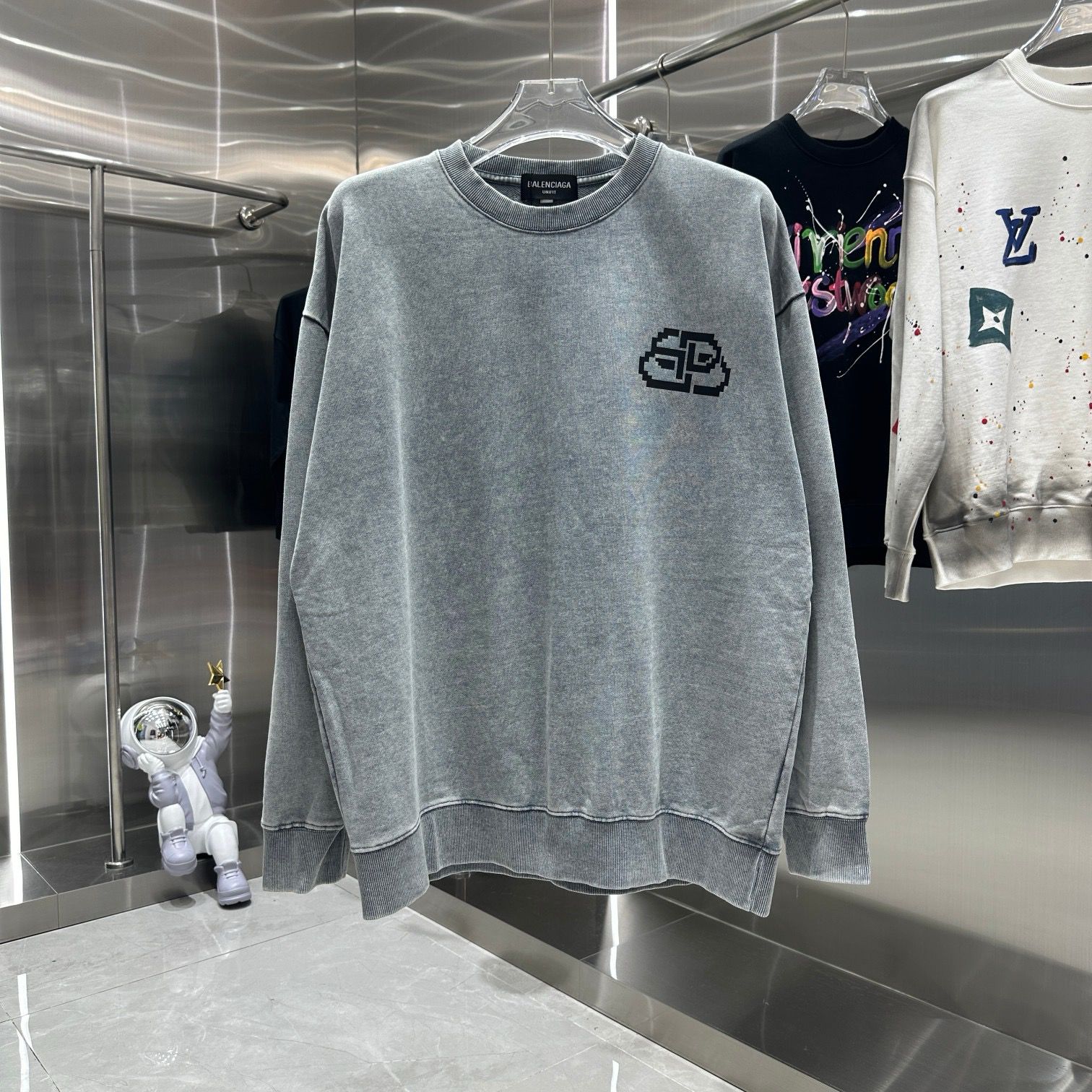 1:1 Version new arrival washing color crewneck