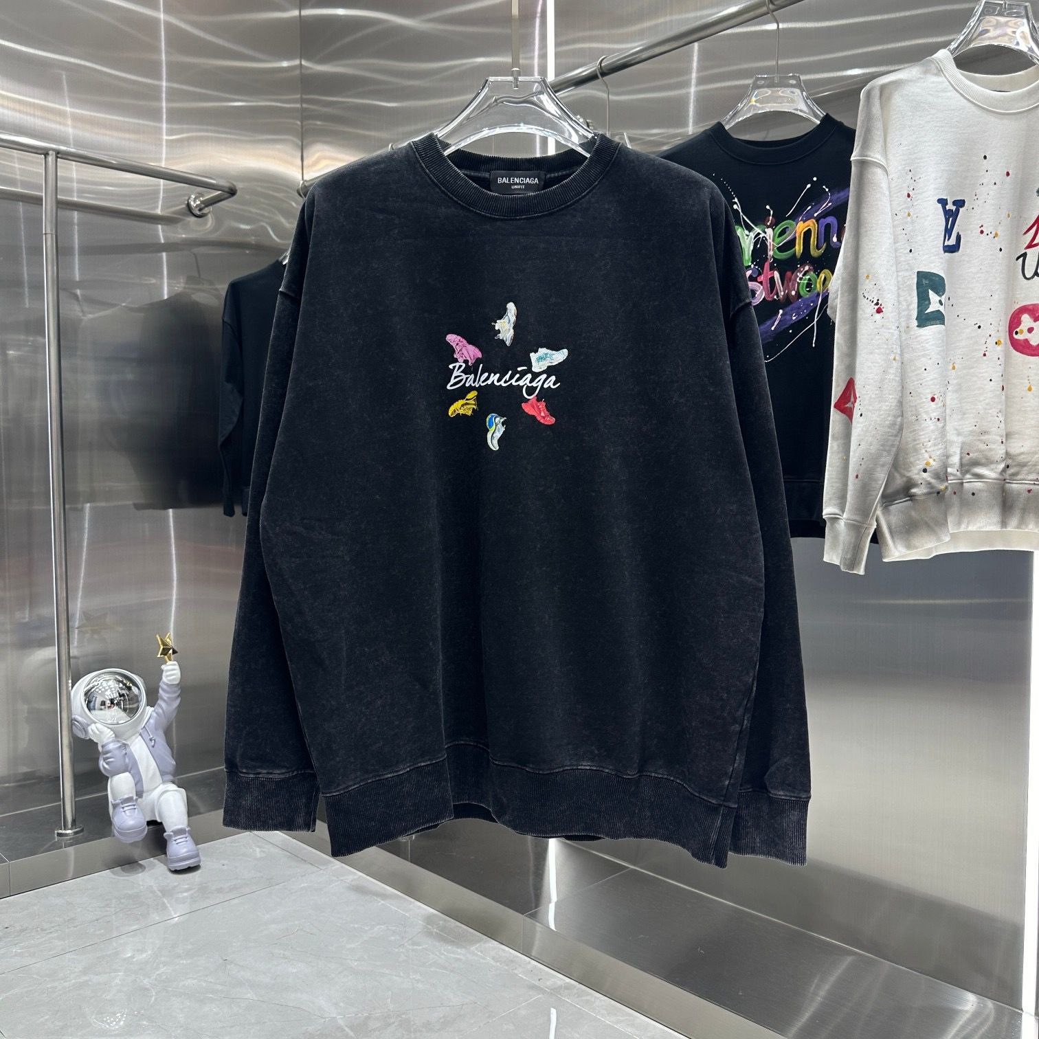 1:1 Version new arrival snowflake print crewneck