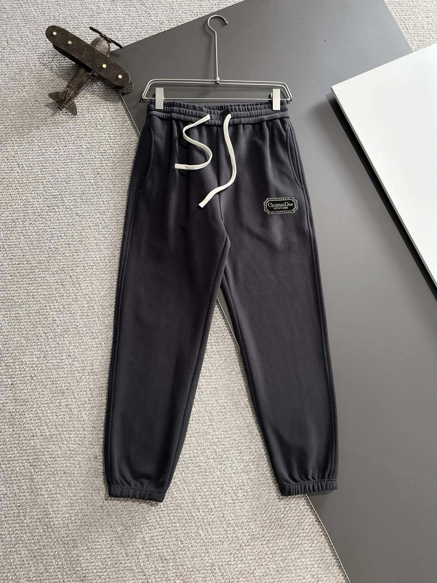1:1 Autumn winter show slim line simple letter Logo sweatpants