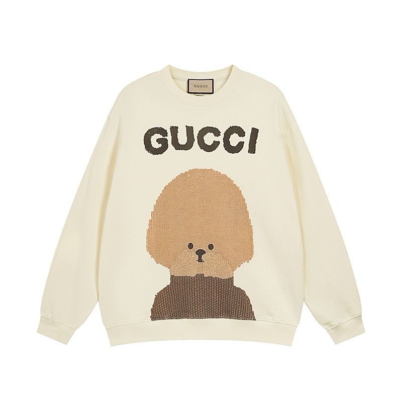 1:1 Version new arrival brown dog print crewneck
