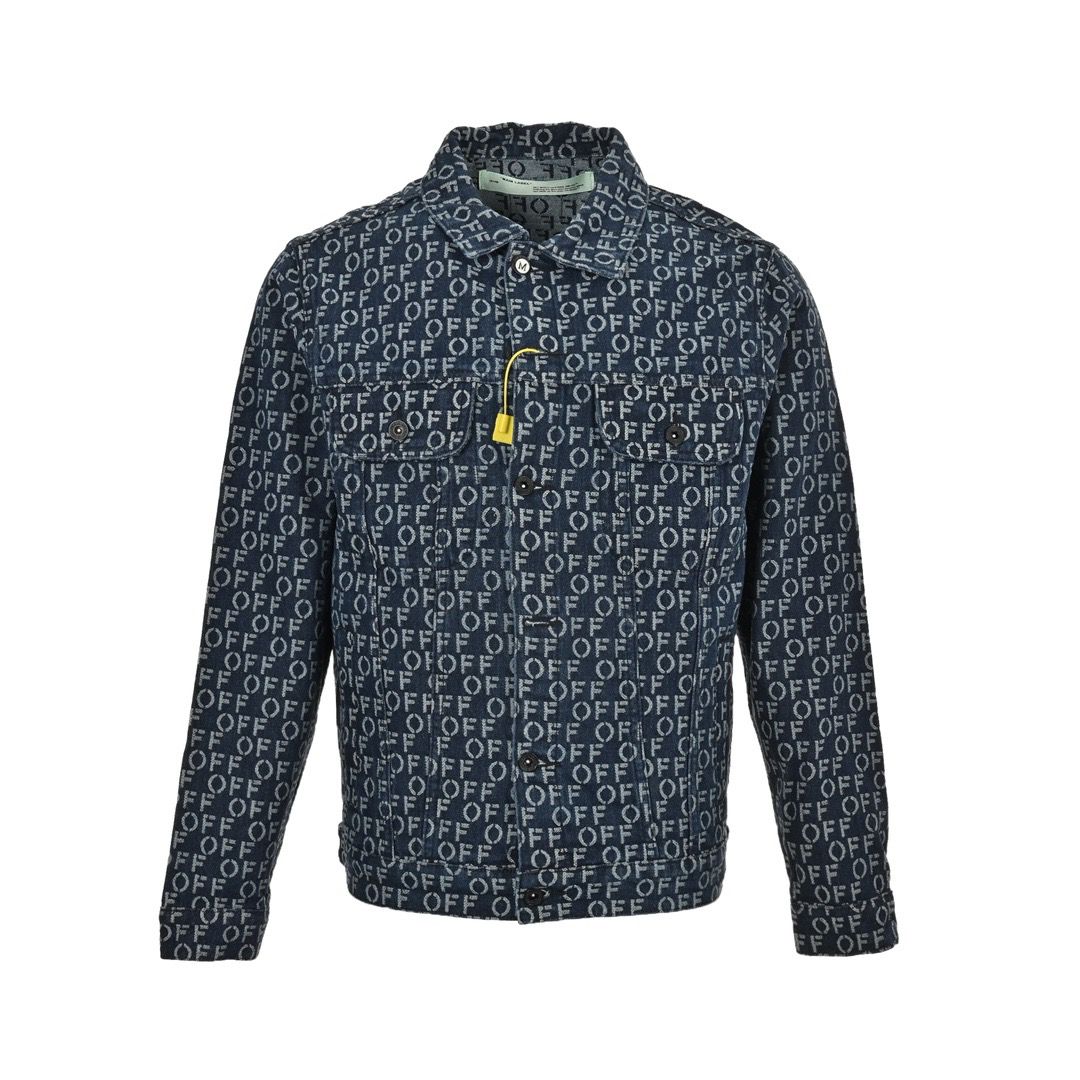 1:1 Version new jacquard full logo denim jacket