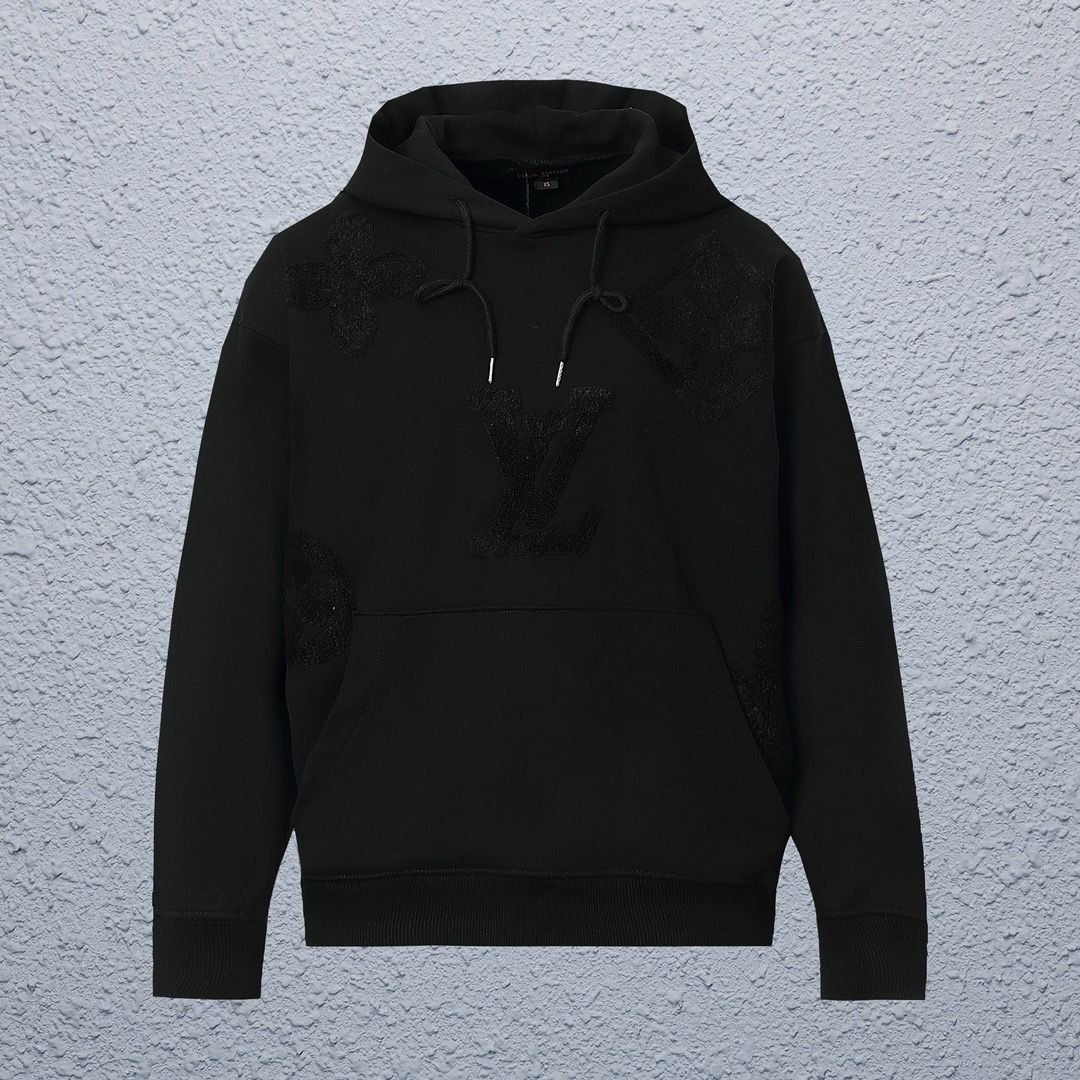 1:1 Version new all black white hoodie