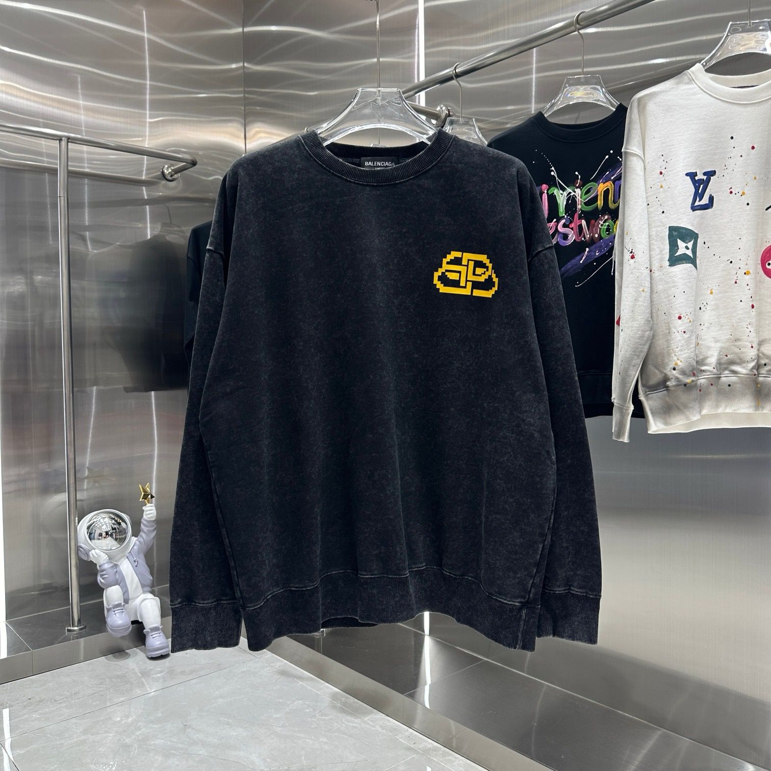 1:1 Version new arrival washing color crewneck
