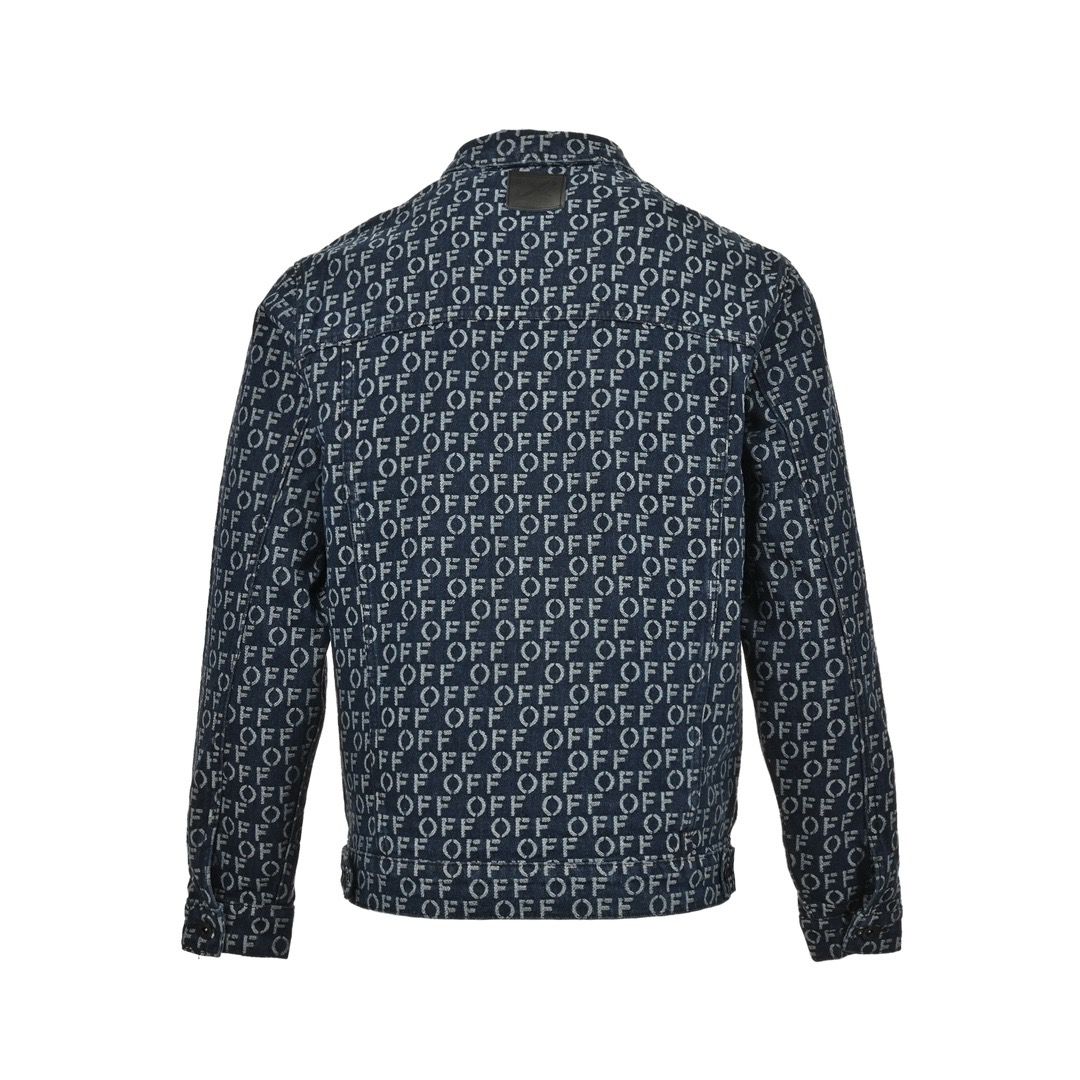 1:1 Version new jacquard full logo denim jacket