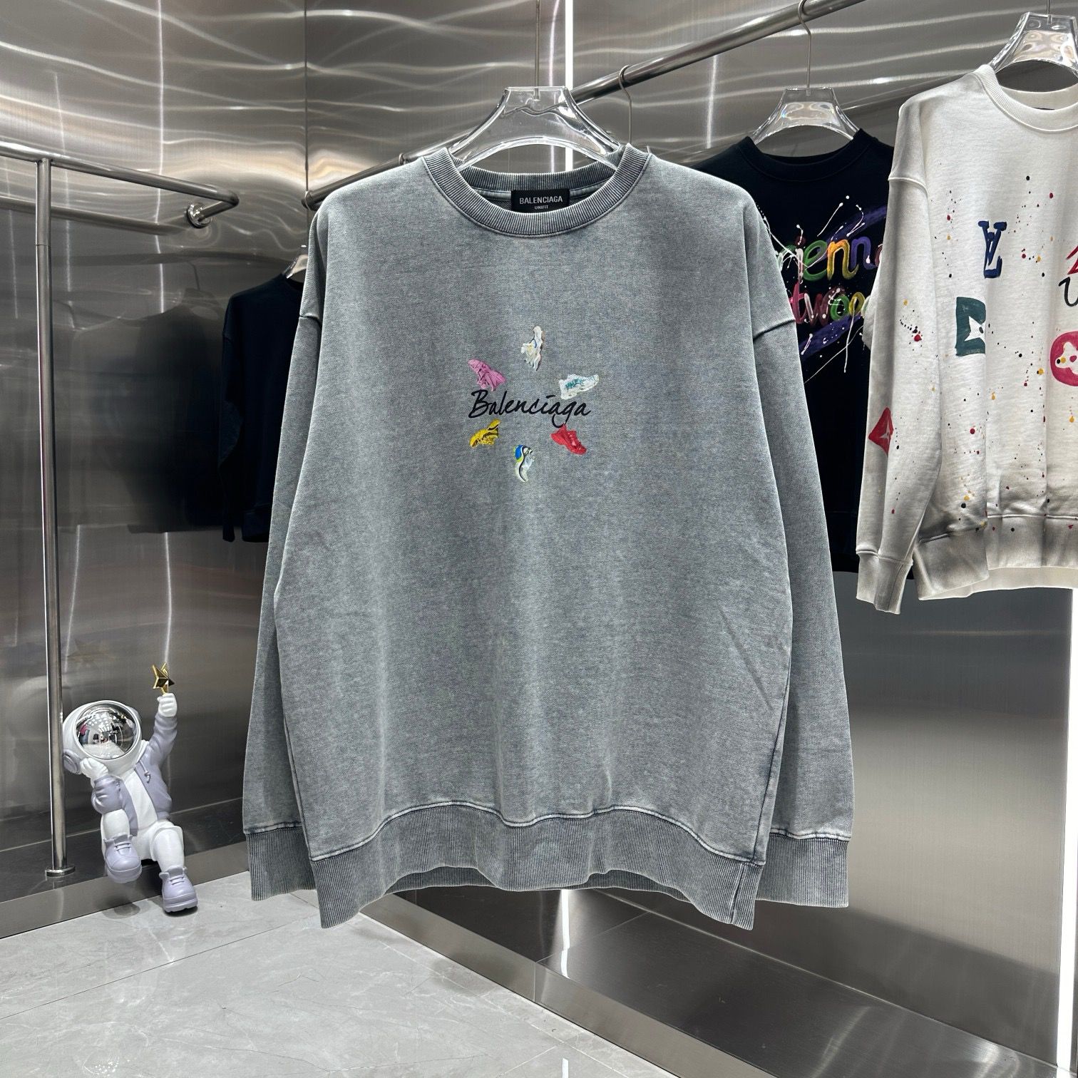 1:1 Version new arrival snowflake print crewneck