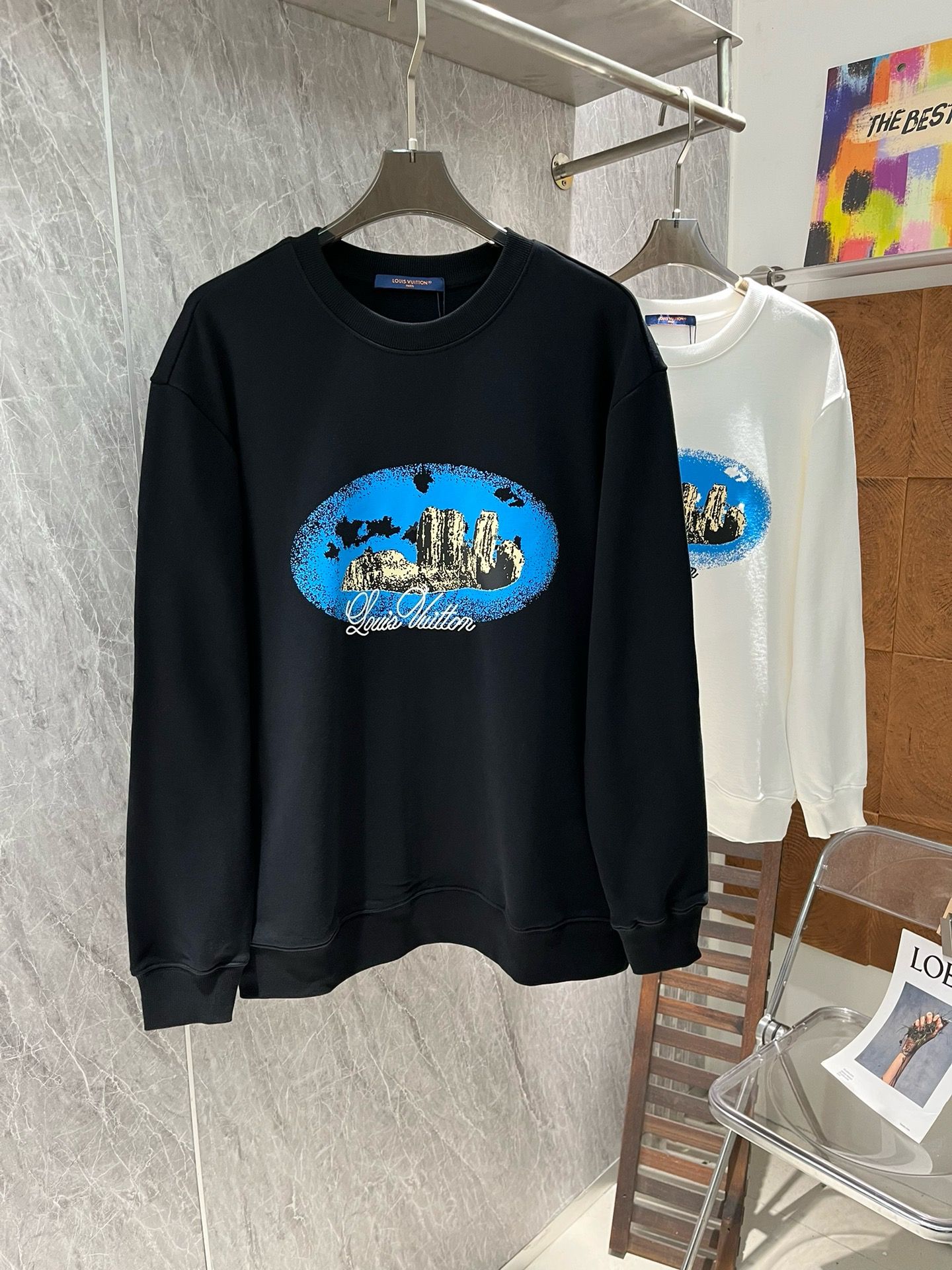 1:1 version new arrival basic color with blue crewneck