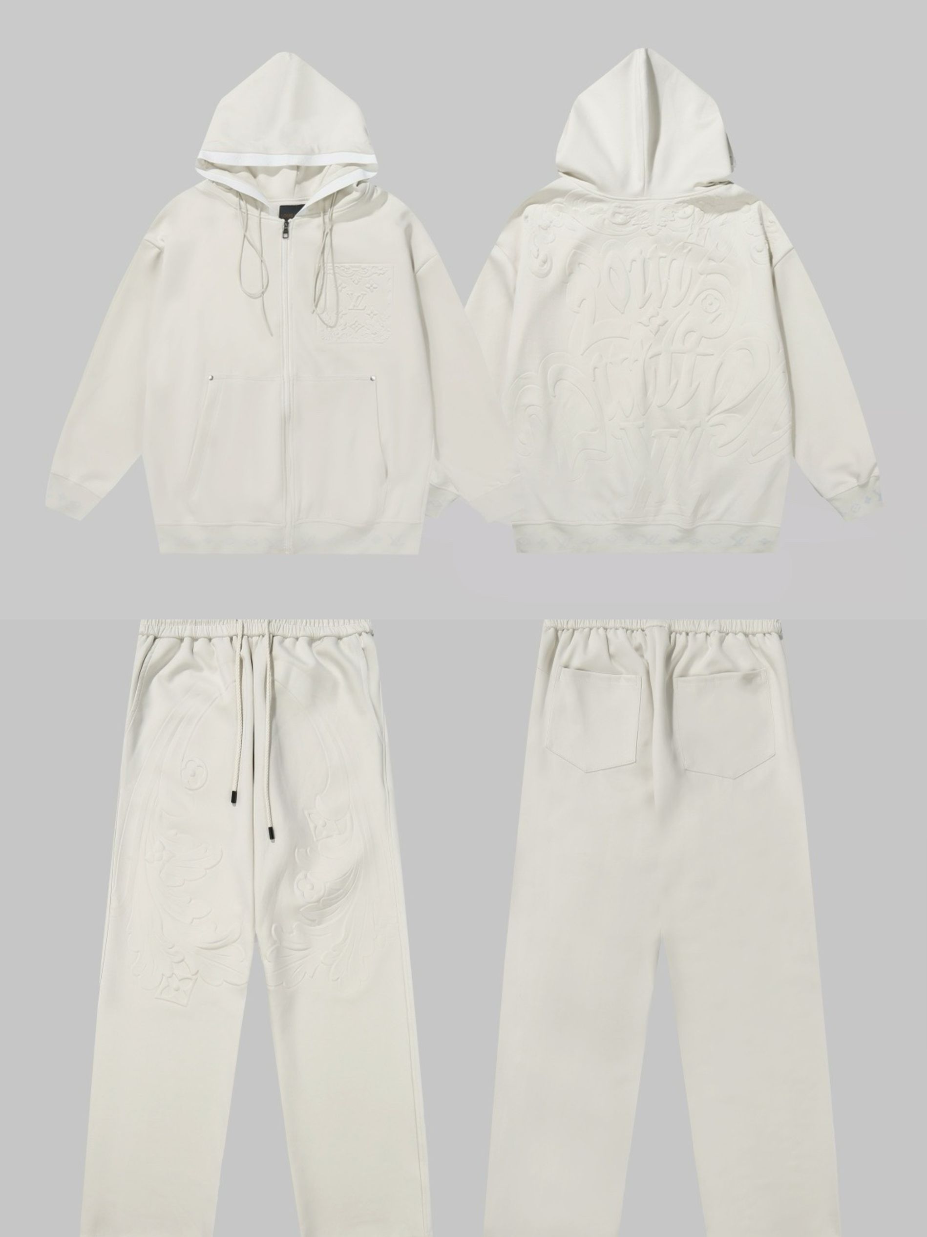 1:1 Version 3D relief embossed jacket pant tracksuit