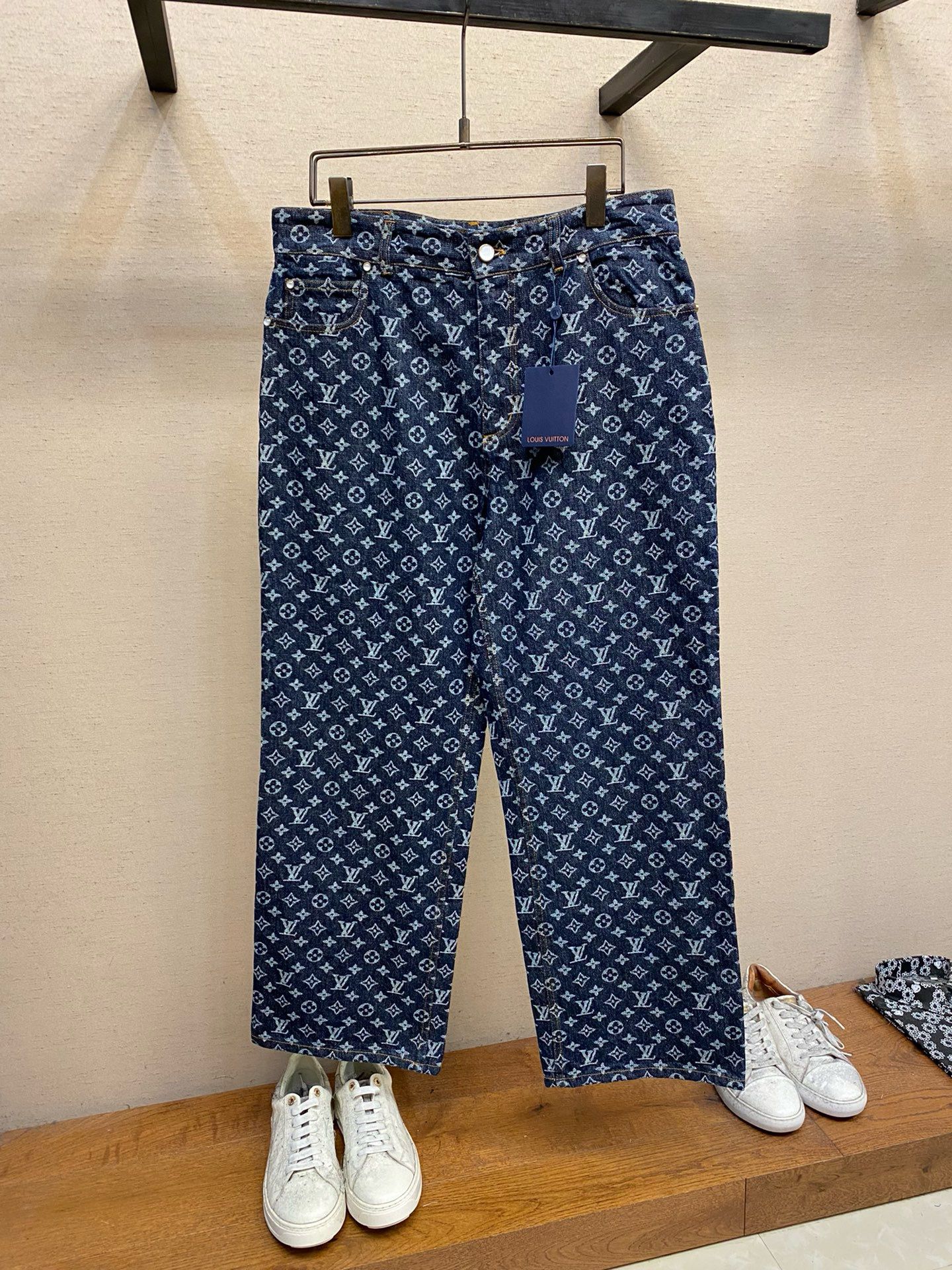 1:1 Version new arrival full logo printing jeans
